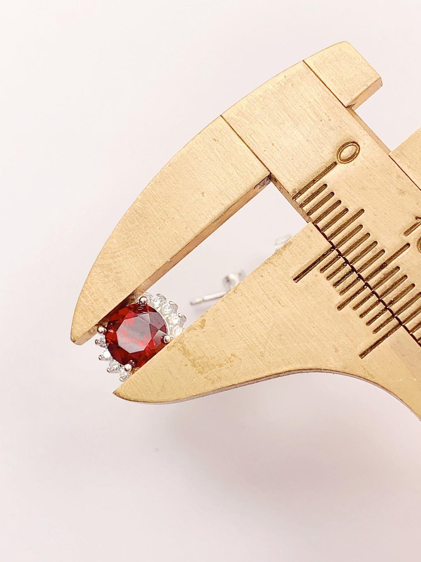 Red Garnet Sterling Silver Earrings: 18k Gold Plated, AAA Grade