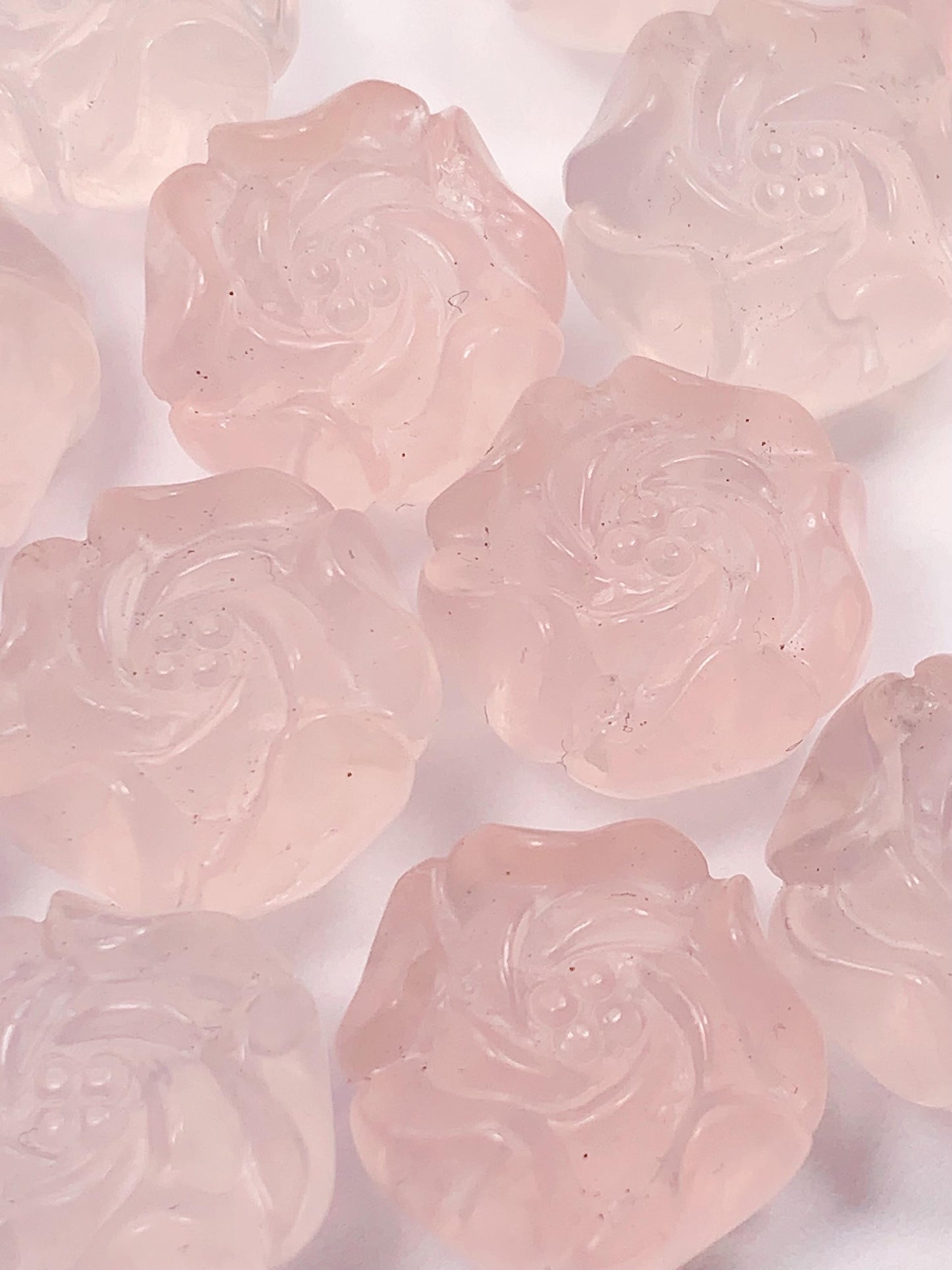 16mm Carved Flowers Rose Quartz Beads: AAA Grade Peony Flower Gemstone