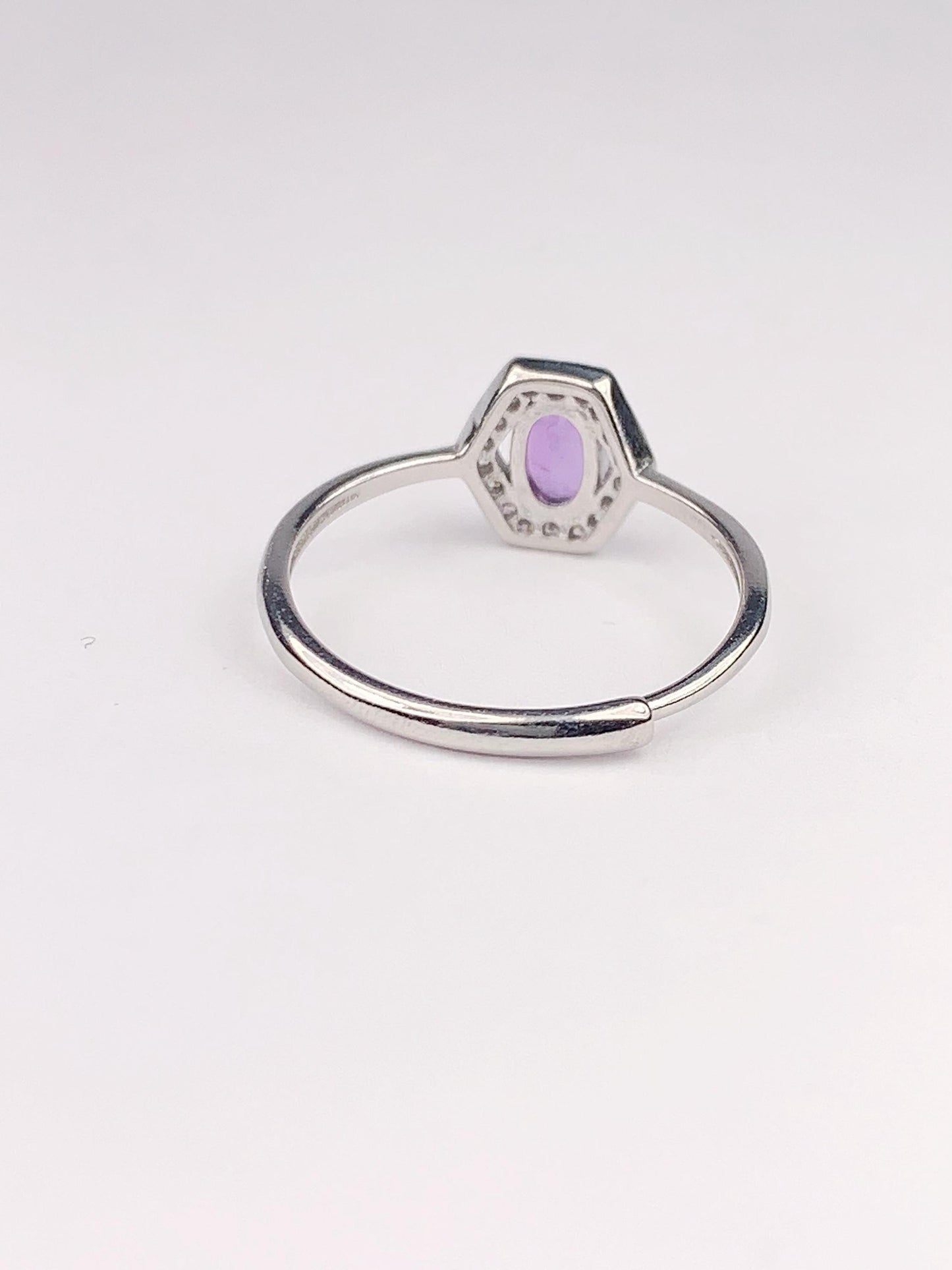 Amethyst Ring: 18K Gold Plated Sterling Silver, Adjustable