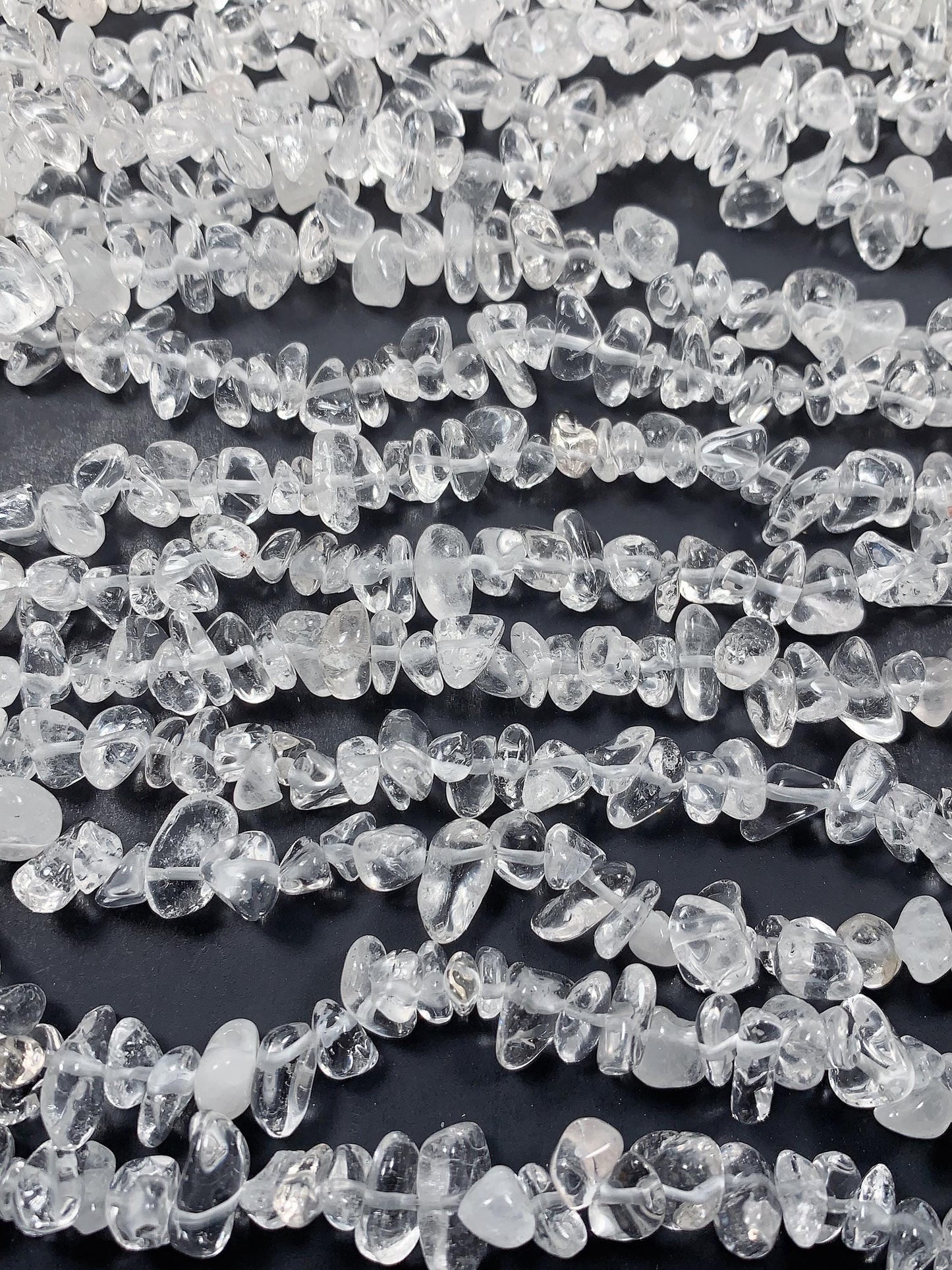 High Quality Natural Transparent Clear Quartz Rock Crystal Nugget Pebble Irregular Chip Beads Gemstone Strand, 32"