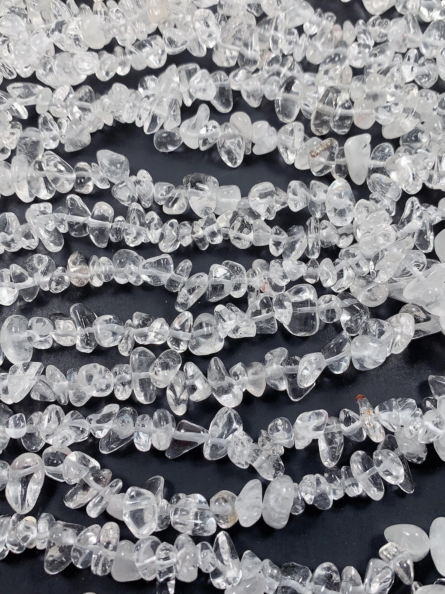 High Quality Natural Transparent Clear Quartz Rock Crystal Nugget Pebble Irregular Chip Beads Gemstone Strand, 32"