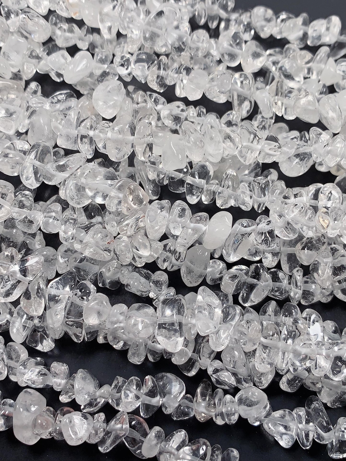High Quality Natural Transparent Clear Quartz Rock Crystal Nugget Pebble Irregular Chip Beads Gemstone Strand, 32"