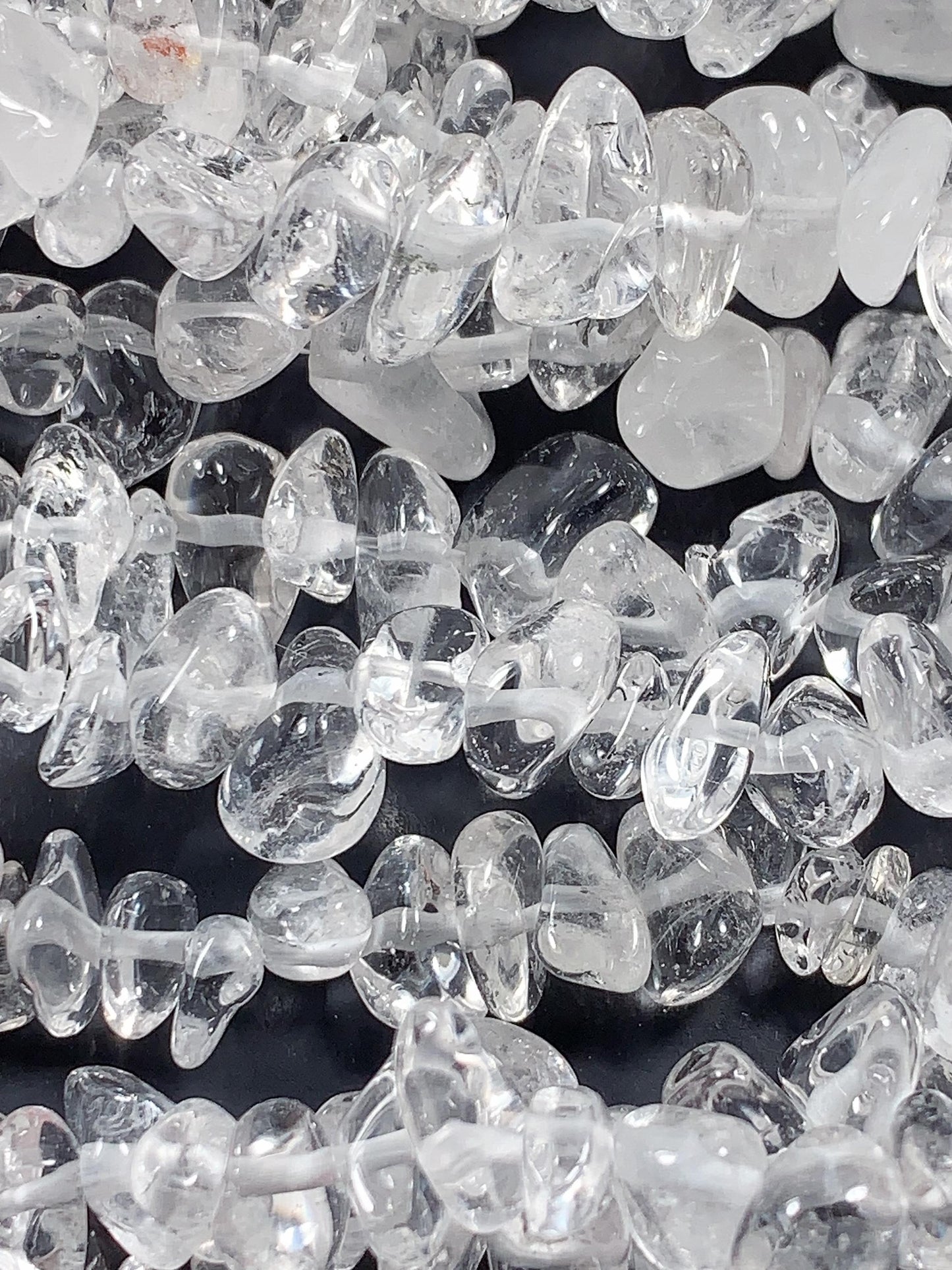 High Quality Natural Transparent Clear Quartz Rock Crystal Nugget Pebble Irregular Chip Beads Gemstone Strand, 32"