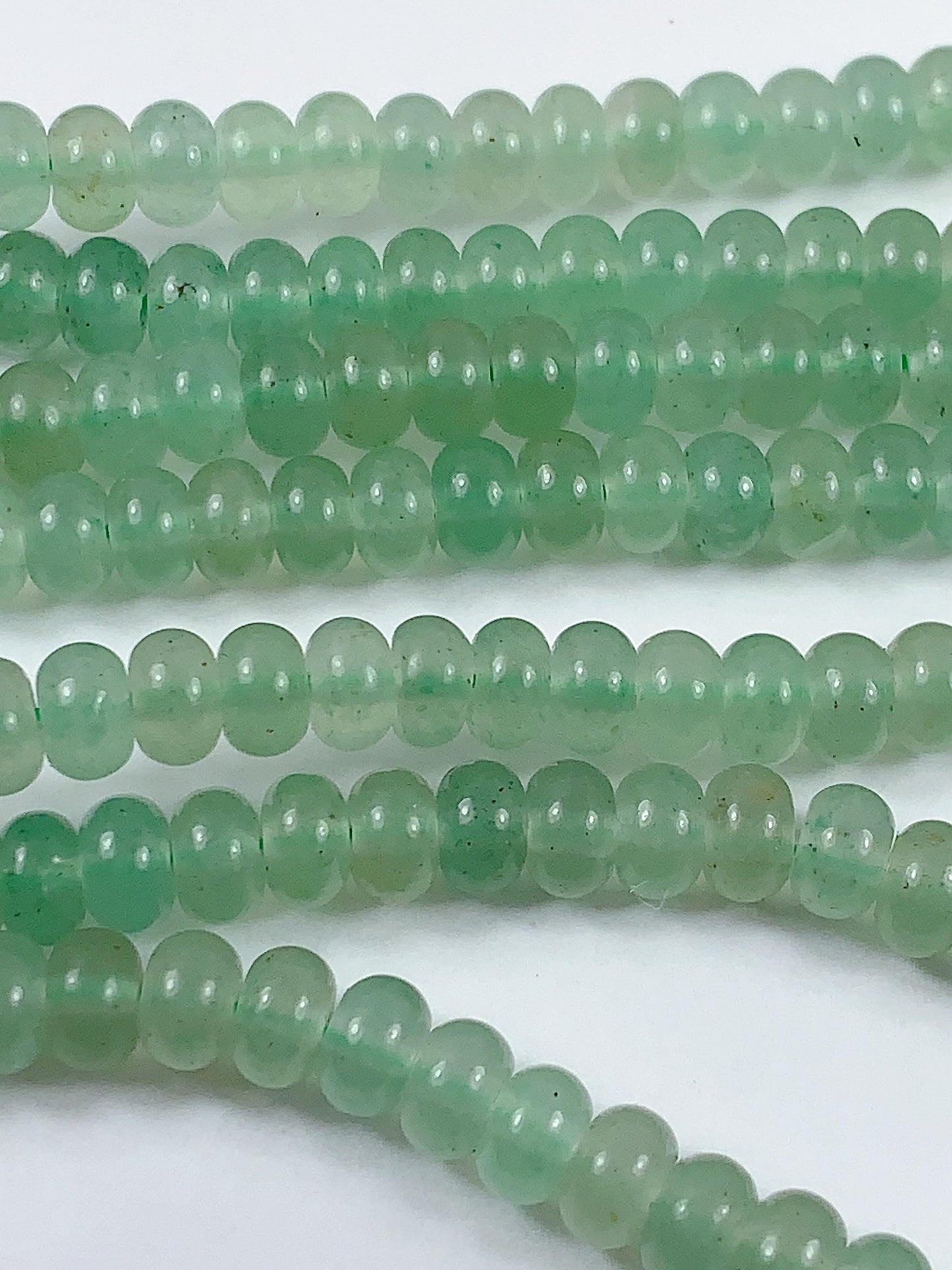 4x6mm Green Natural Aventurine Smooth Rondelle Beads Gemstone Strand 15"