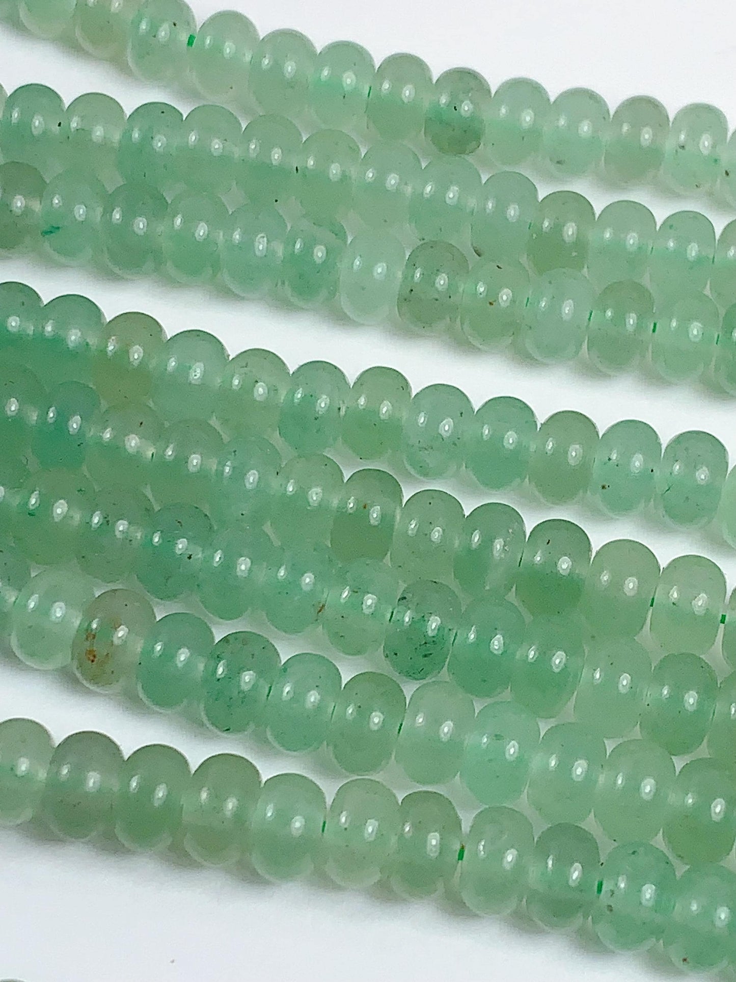4x6mm Green Natural Aventurine Smooth Rondelle Beads Gemstone Strand 15"