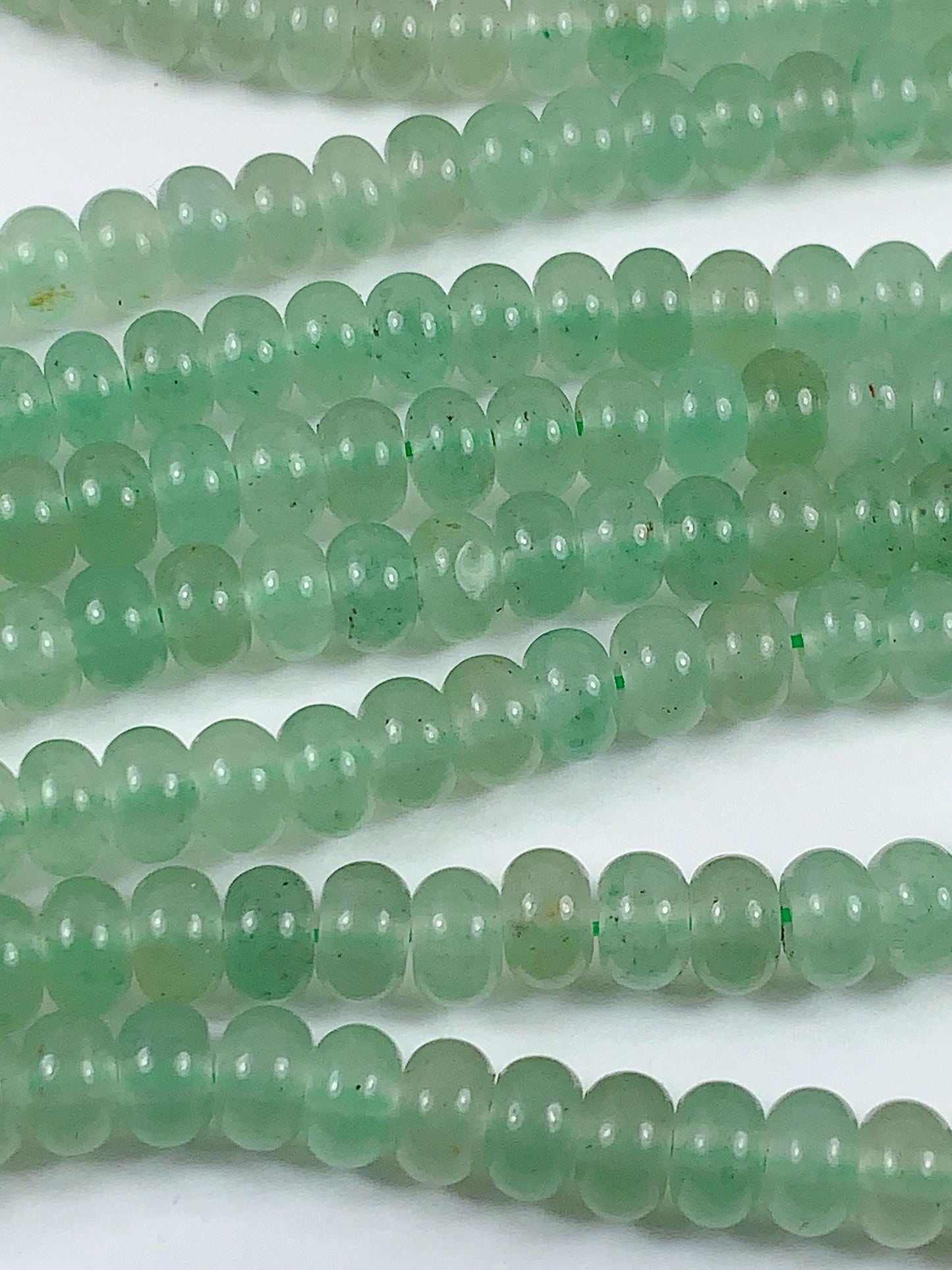 4x6mm Green Natural Aventurine Smooth Rondelle Beads Gemstone Strand 15"