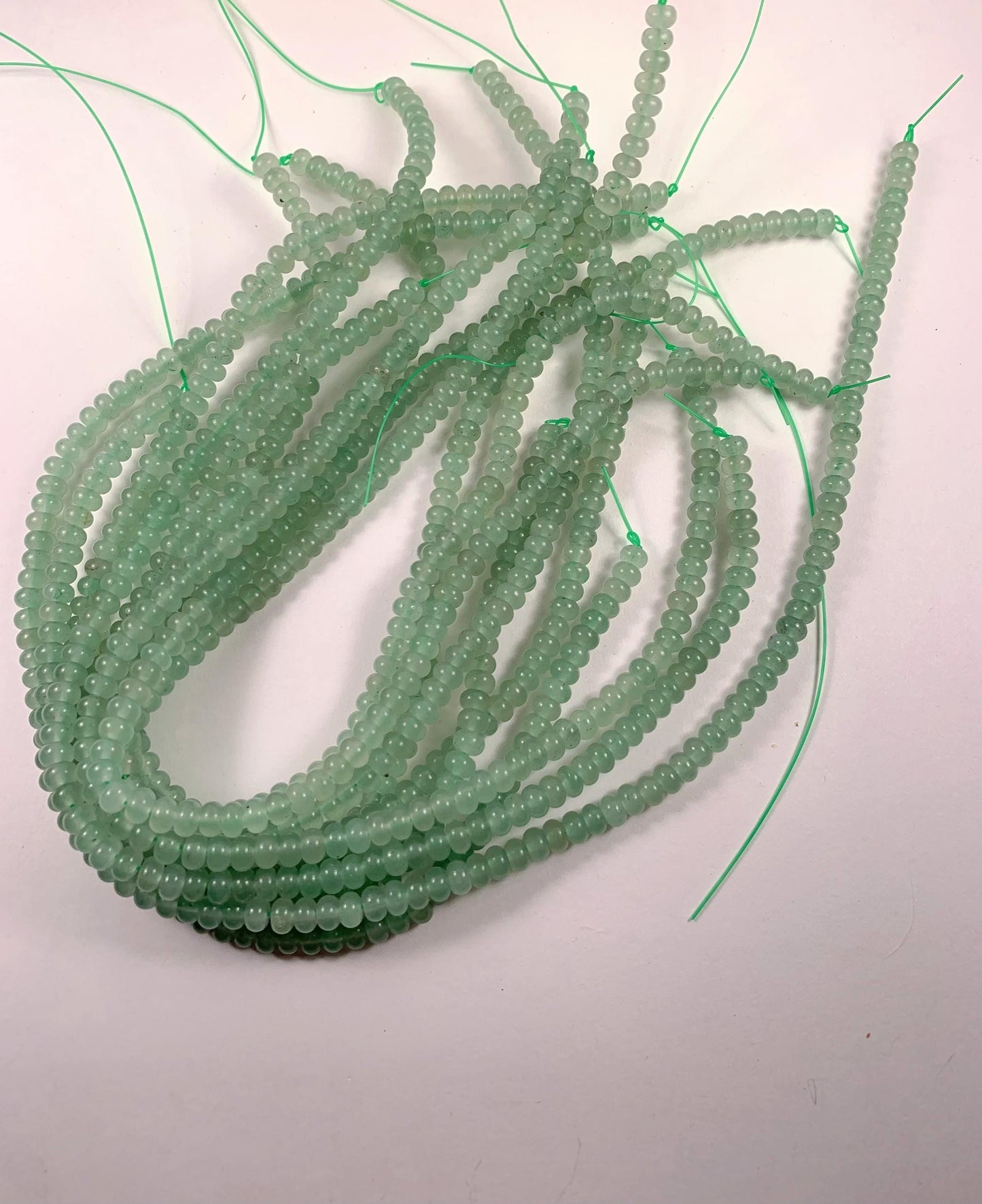 4x6mm Green Natural Aventurine Smooth Rondelle Beads Gemstone Strand 15"