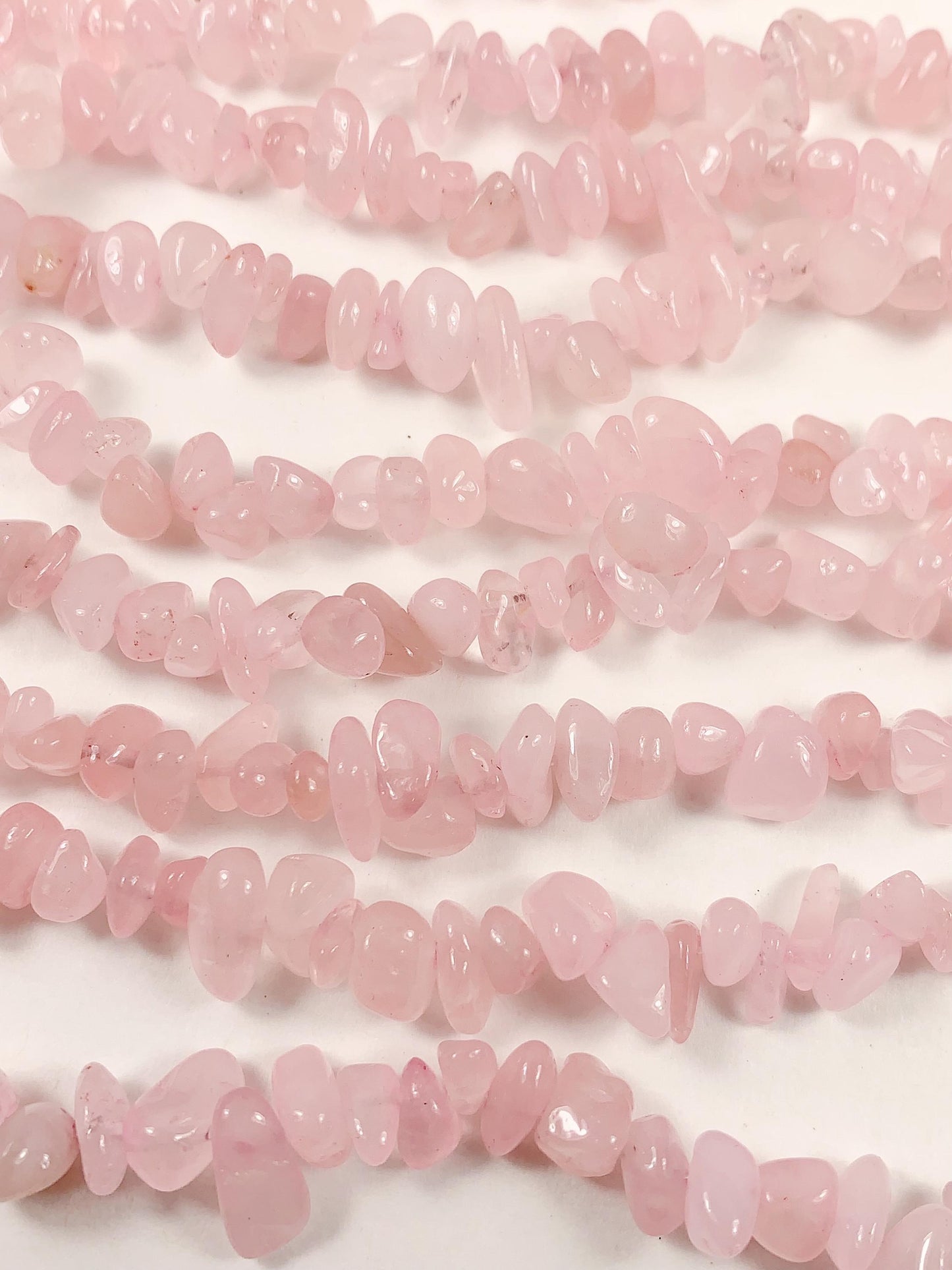 7-12mm Rose Quartz Chip Beads: Pink Gemstone Nugget Strand (32 Inch)
