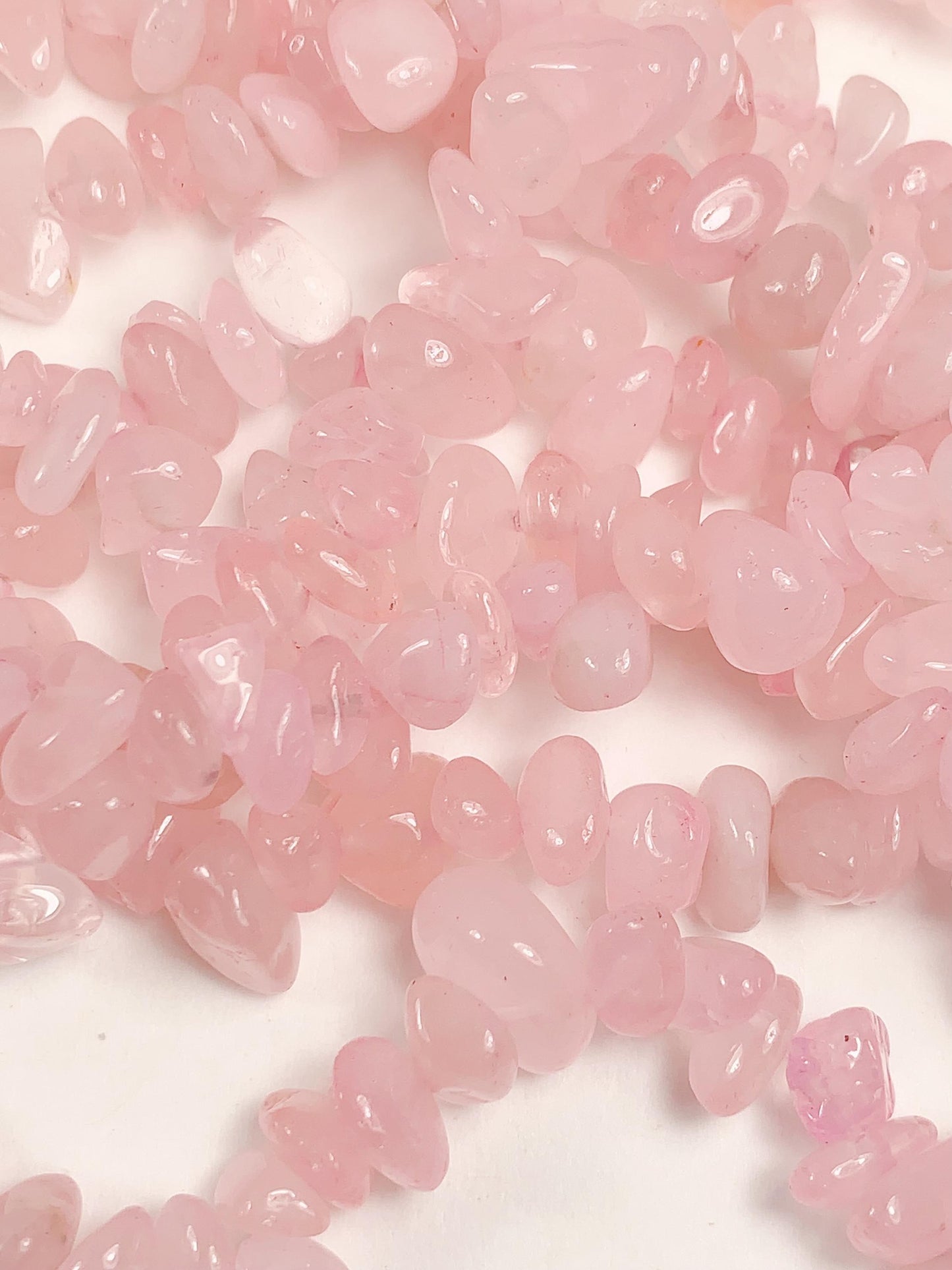 7-12mm Rose Quartz Chip Beads: Pink Gemstone Nugget Strand (32 Inch)