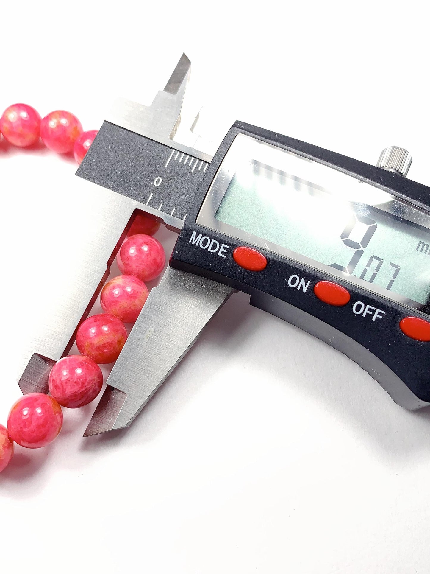 Natural Pink Rhodonite Bracelet: Golden Smooth Round Gemstone (9mm)