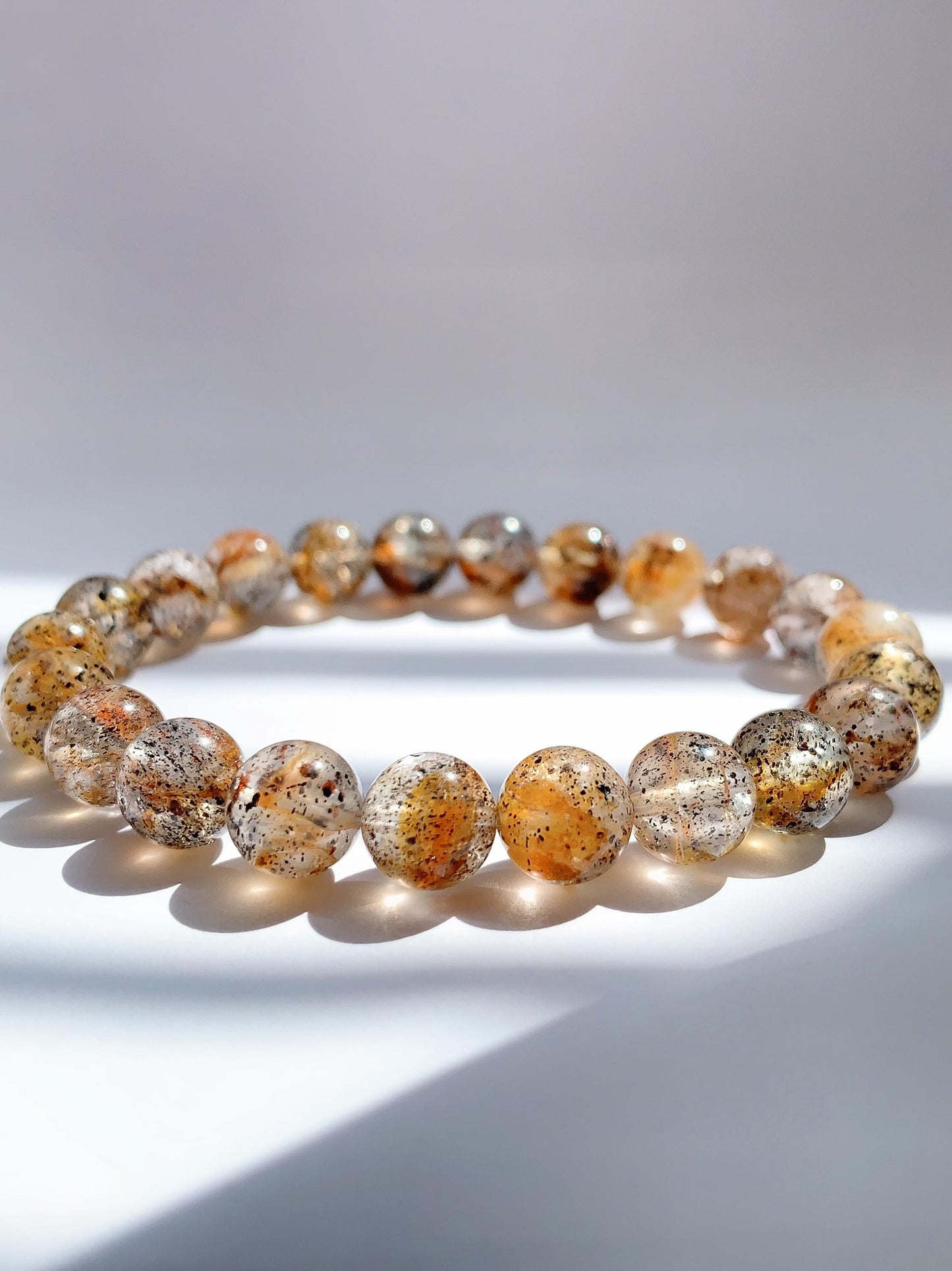 AAA Gold Black Sunstone Bracelet: Natural Gemstone, 8mm Beads
