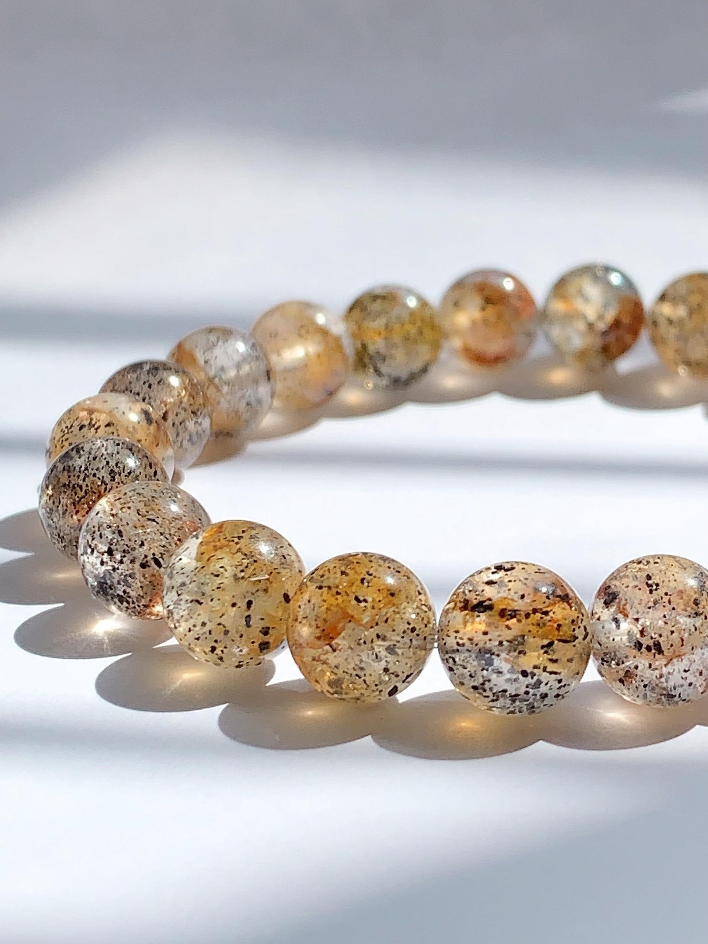 AAA Gold Black Sunstone Bracelet: Natural Gemstone, 8mm Beads