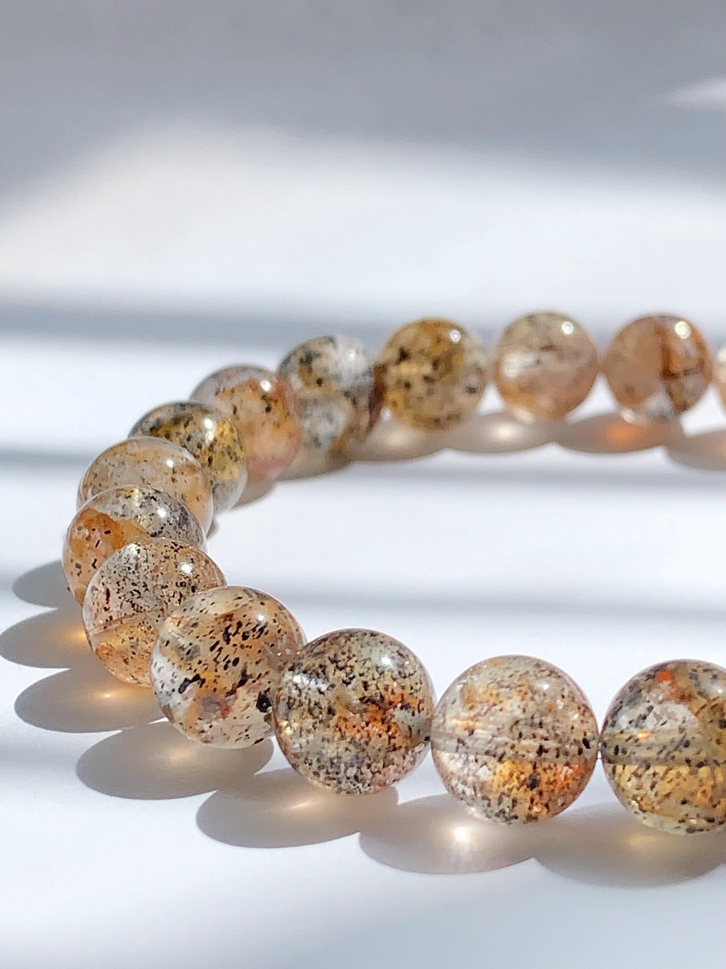 AAA Gold Black Sunstone Bracelet: Natural Gemstone, 8mm Beads