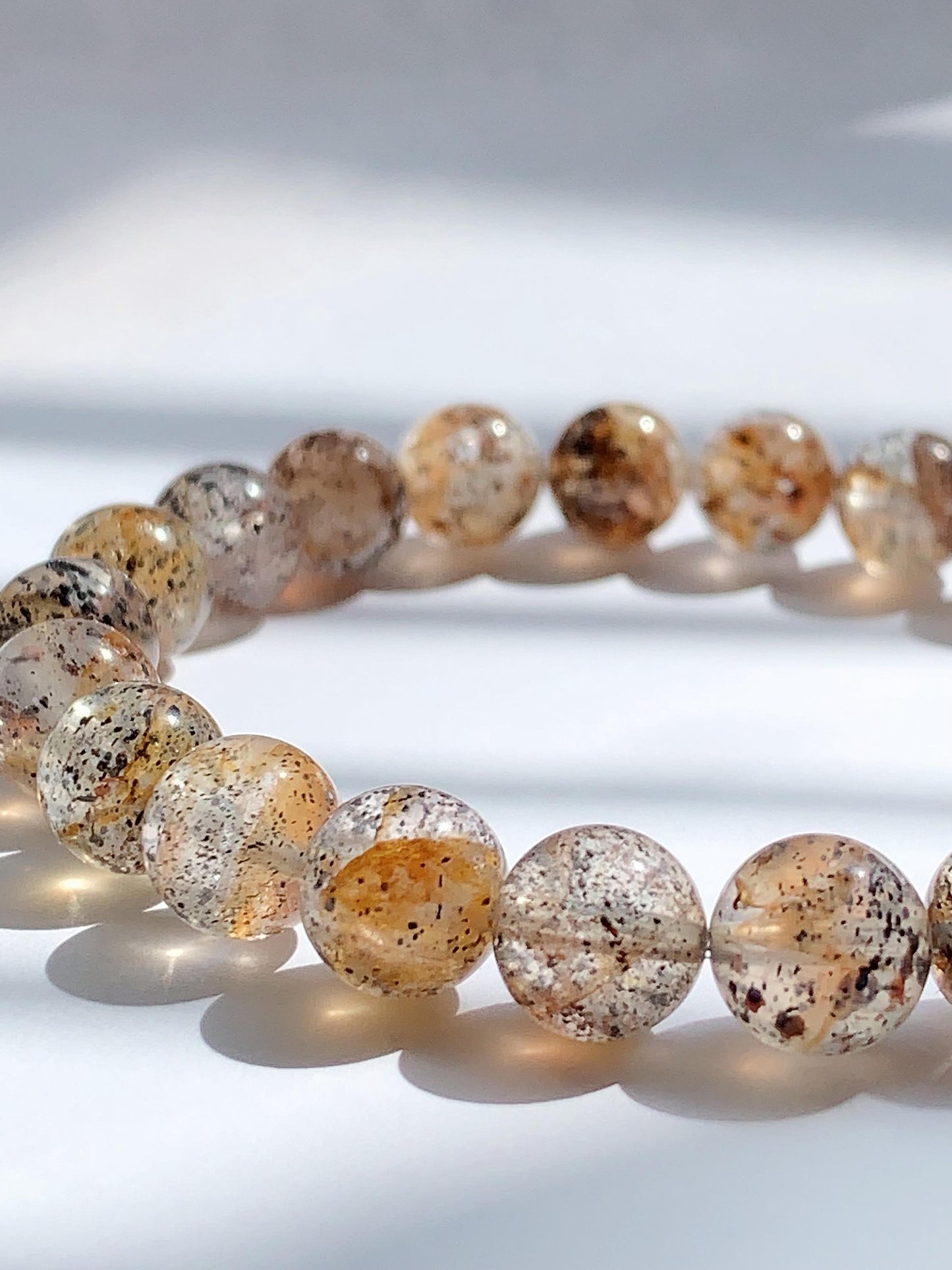 AAA Gold Black Sunstone Bracelet: Natural Gemstone, 8mm Beads