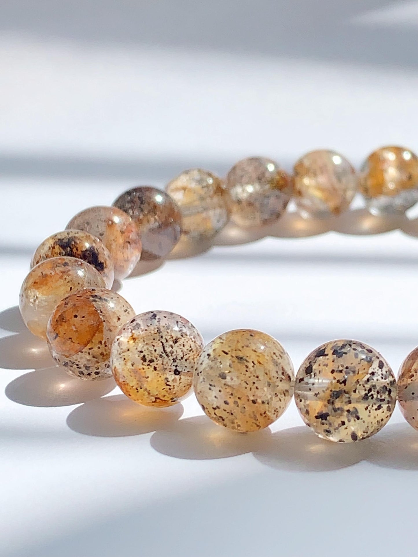 AAA Gold Black Sunstone Bracelet: Natural Gemstone, 8mm Beads