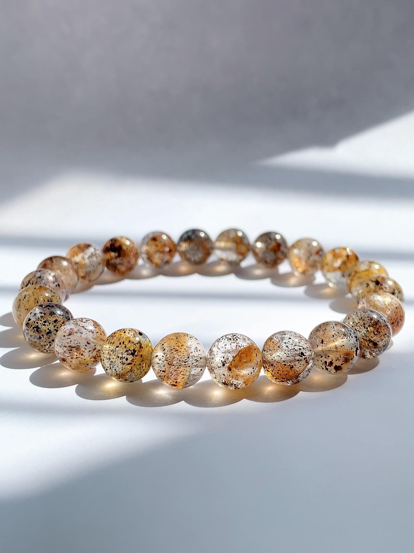 AAA Gold Black Sunstone Bracelet: Natural Gemstone, 8mm Beads