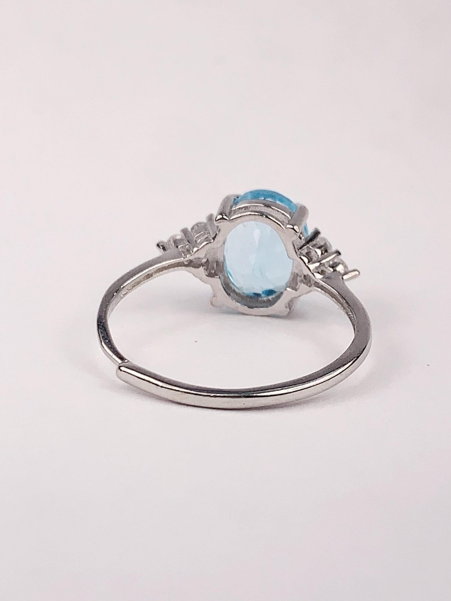 Oval Swiss Blue Topaz Ring: 18K Gold Plated Sterling Silver