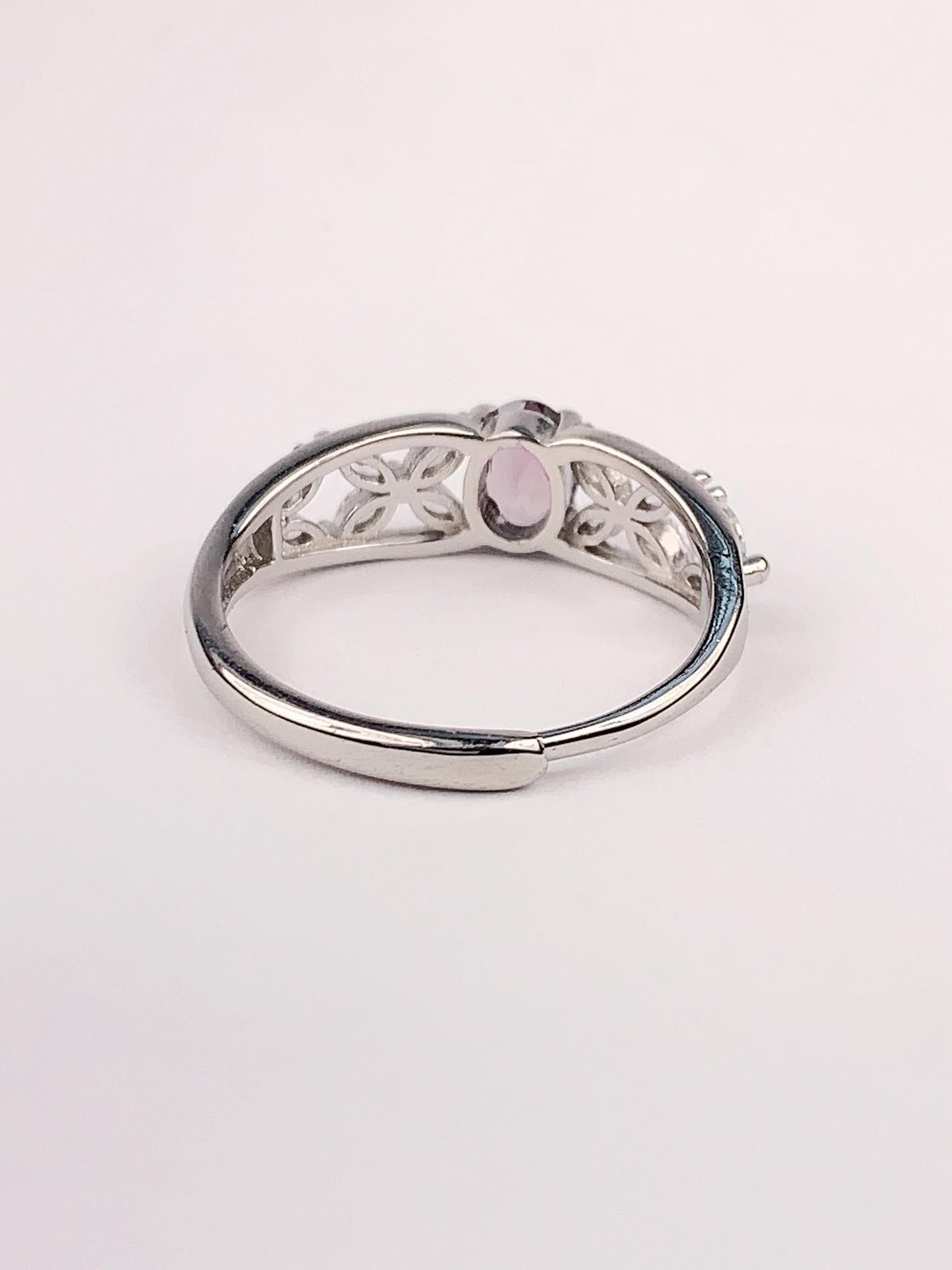 Amethyst Sterling Silver Ring: 18K Gold Plated, Adjustable