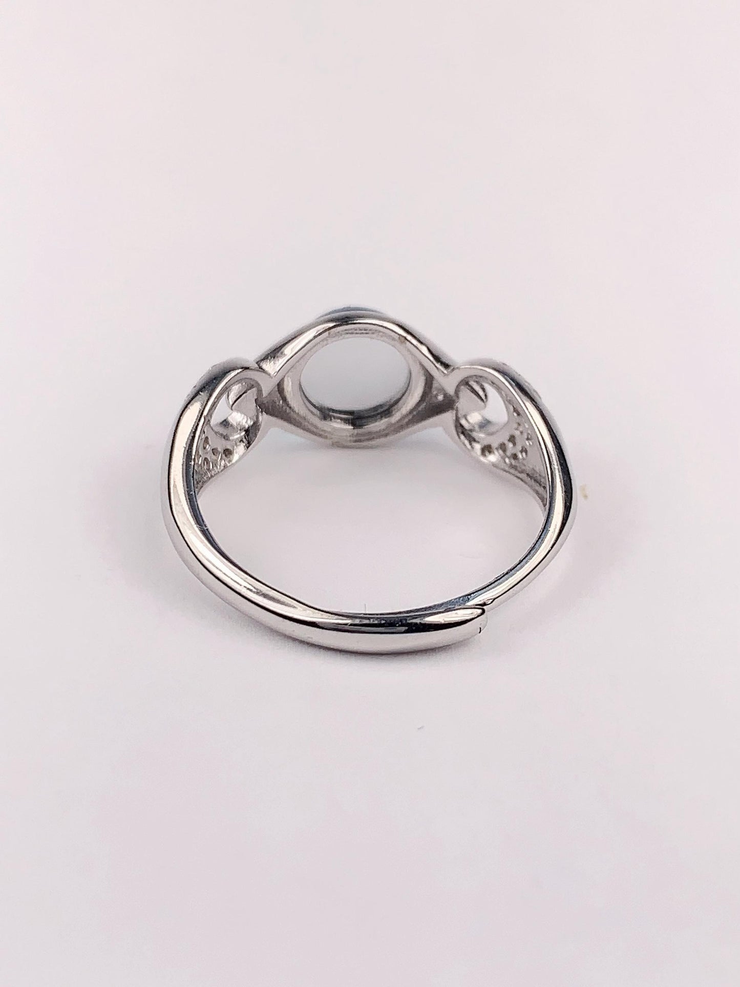Aquamarine Sterling Silver Ring: 18K Gold Plated, Adjustable Birthstone
