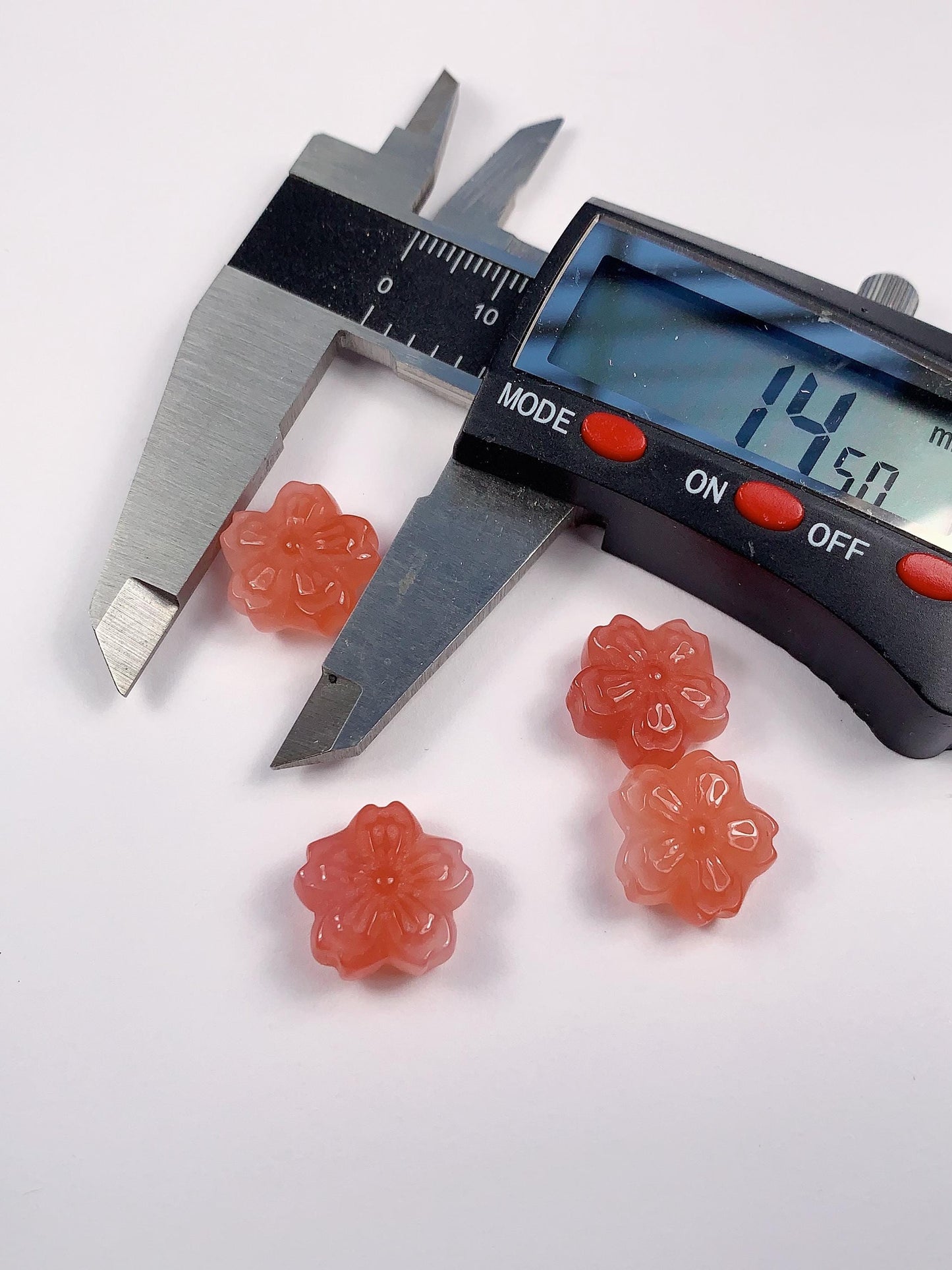 14mm Peach Agate Cherry Blossom Beads: Natural Gemstone DIY