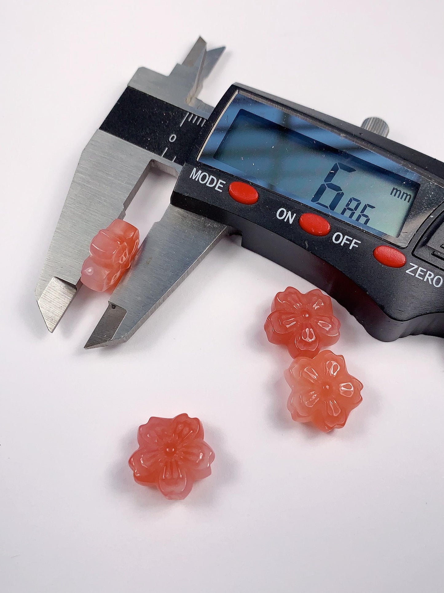 14mm Peach Agate Cherry Blossom Beads: Natural Gemstone DIY