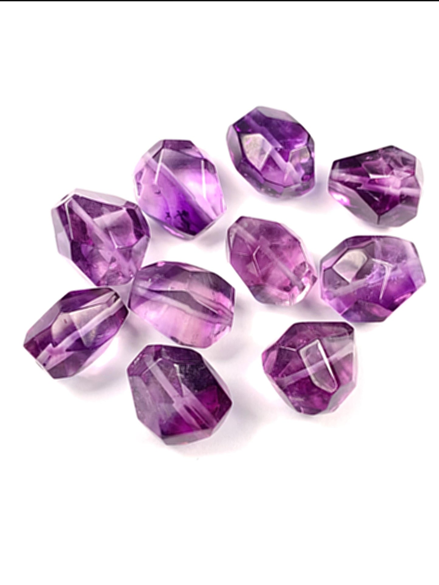 About 16mm Natural Purple Amethyst Free-form cut  beads Loose Gems Gemstone