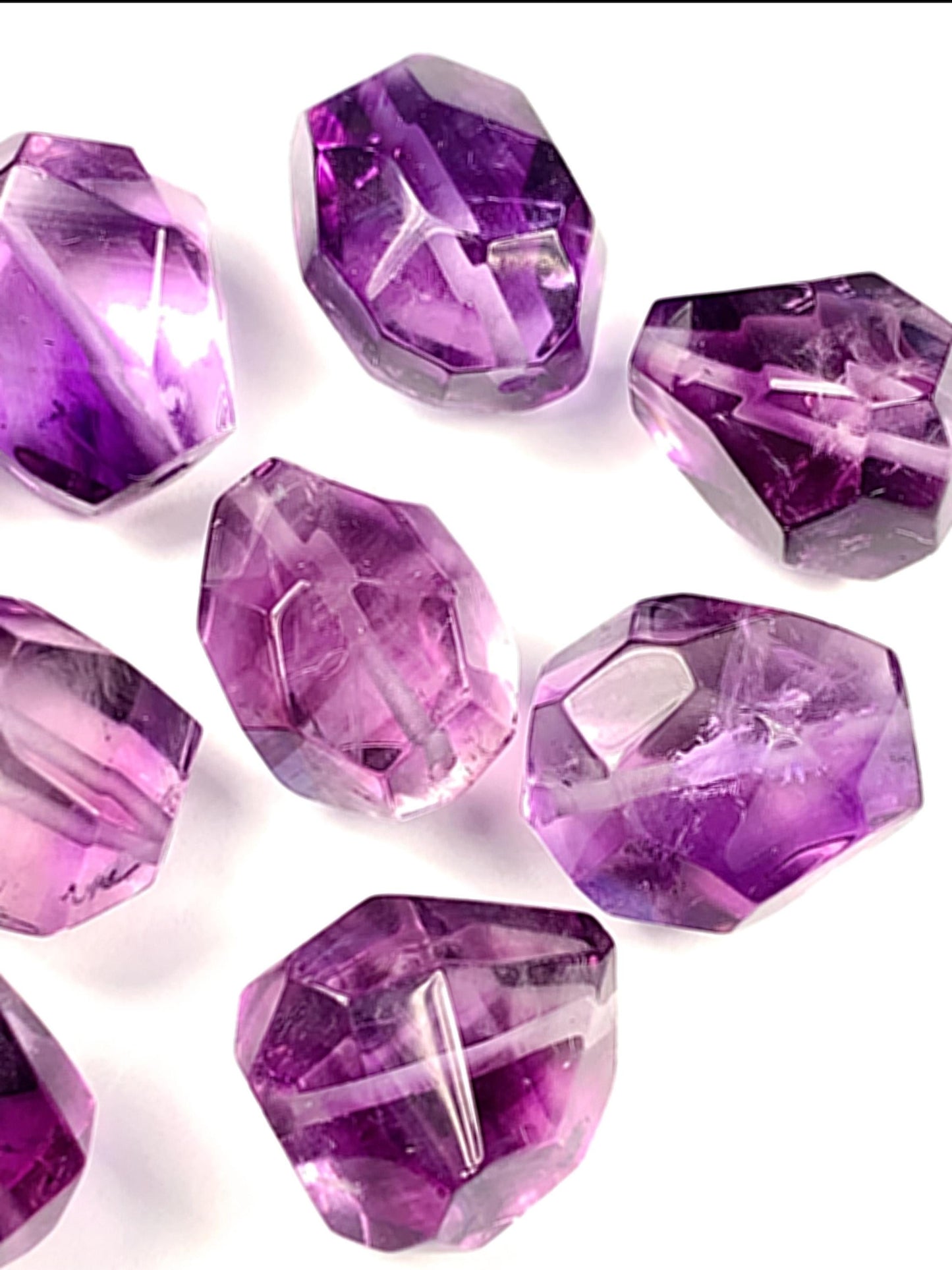 About 16mm Natural Purple Amethyst Free-form cut  beads Loose Gems Gemstone