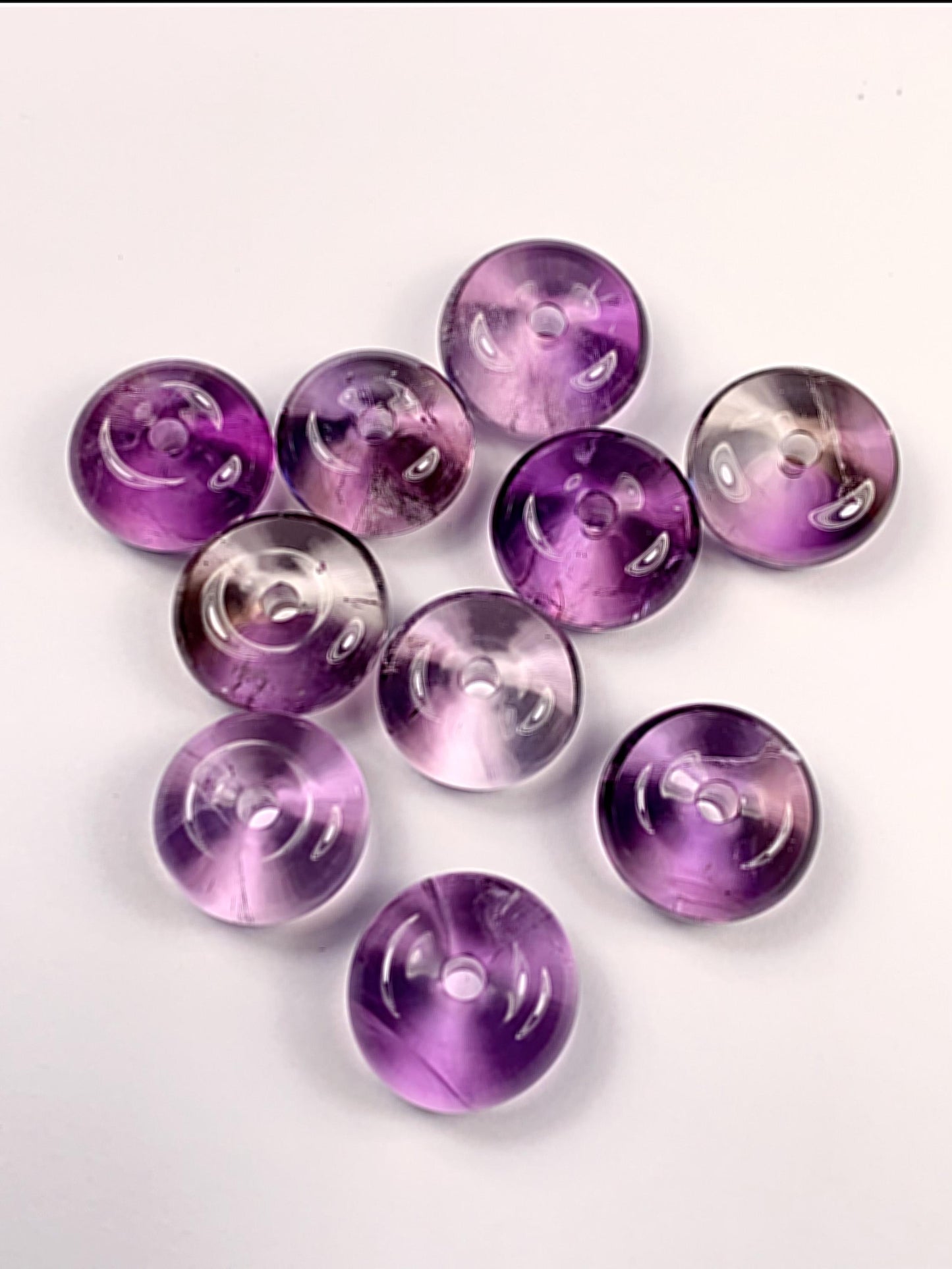 15mm Natural Purple Amethyst Smooth round  cut  beads Loose Gems Gemstone