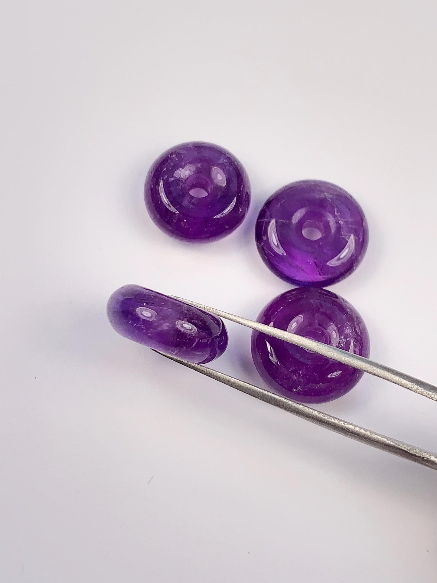 14mm Natural Purple Amethyst Smooth round  cut  beads Loose Gems Gemstone