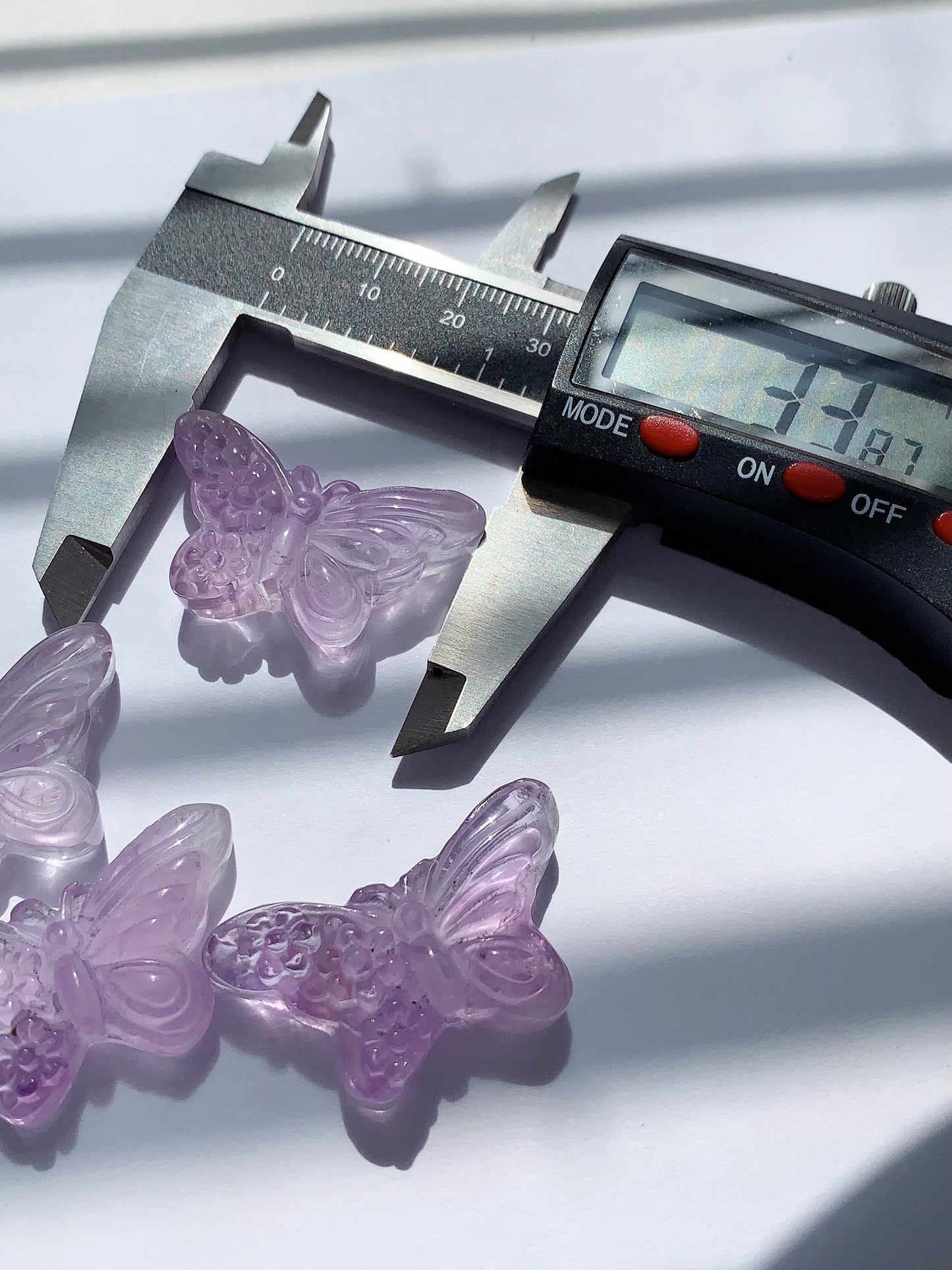 33mm Natural Purple Amethyst butterfly cut  beads Loose Gems Gemstone
