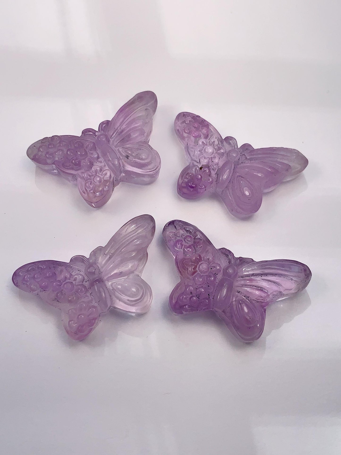 33mm Natural Purple Amethyst butterfly cut  beads Loose Gems Gemstone