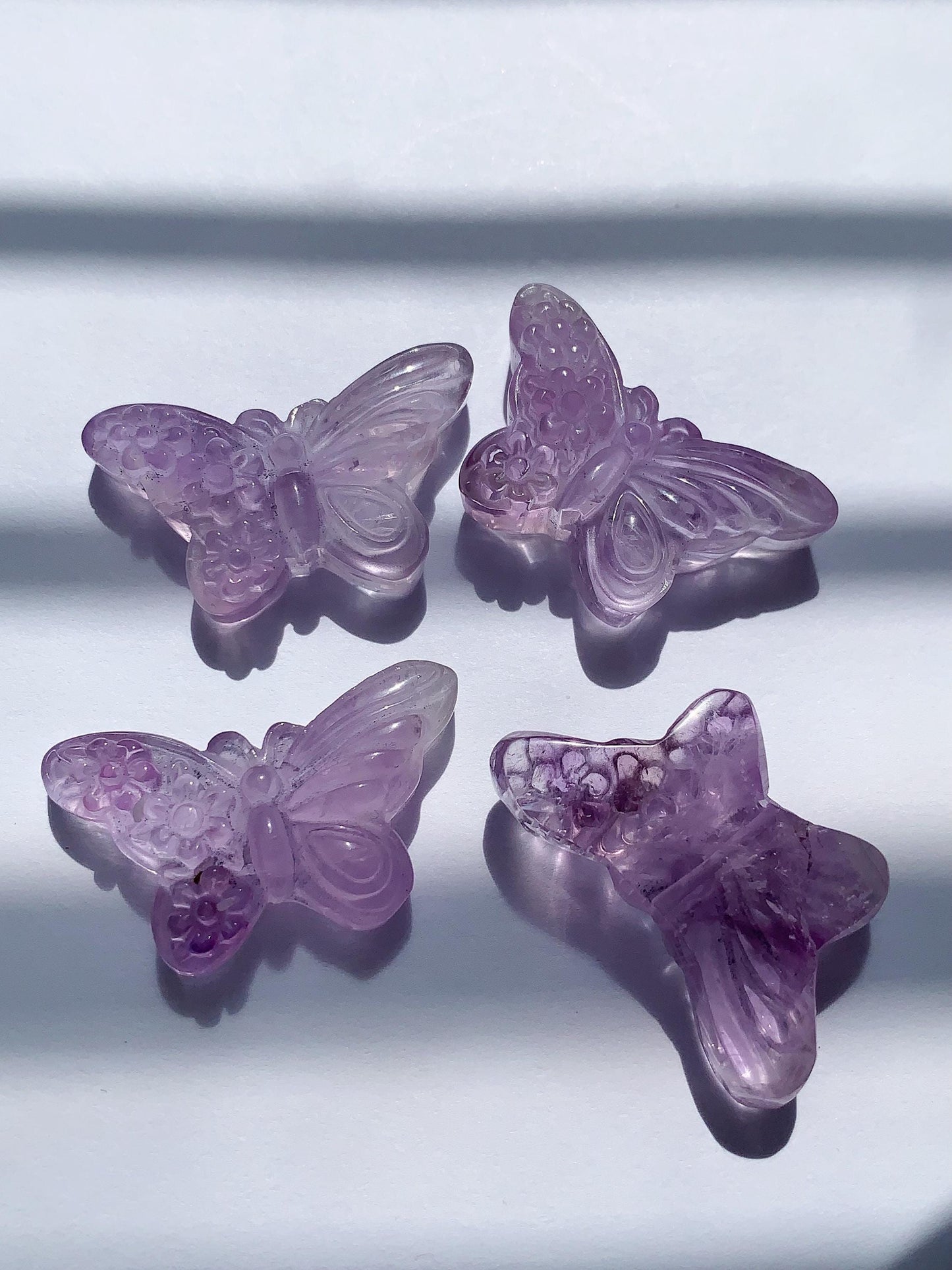 33mm Natural Purple Amethyst butterfly cut  beads Loose Gems Gemstone