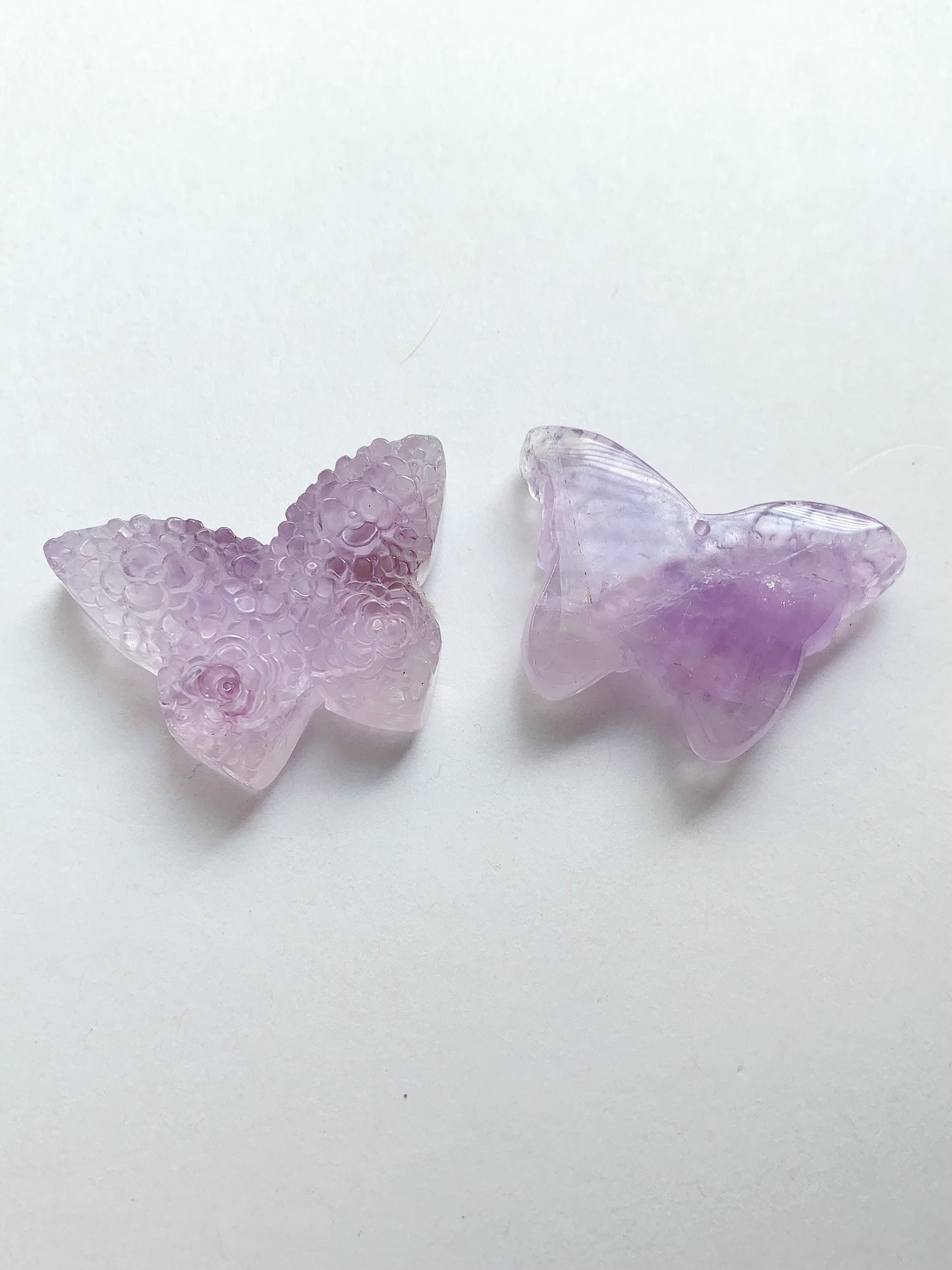 40mm Natural Purple Amethyst butterfly cut  beads Loose Gems Gemstone