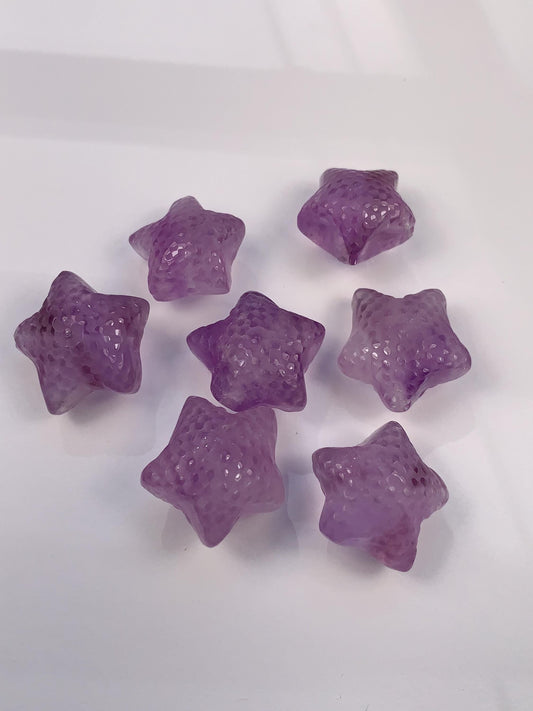 15mm Natural Purple Amethy ststarfish  cut  beads Loose Gems Gemstone