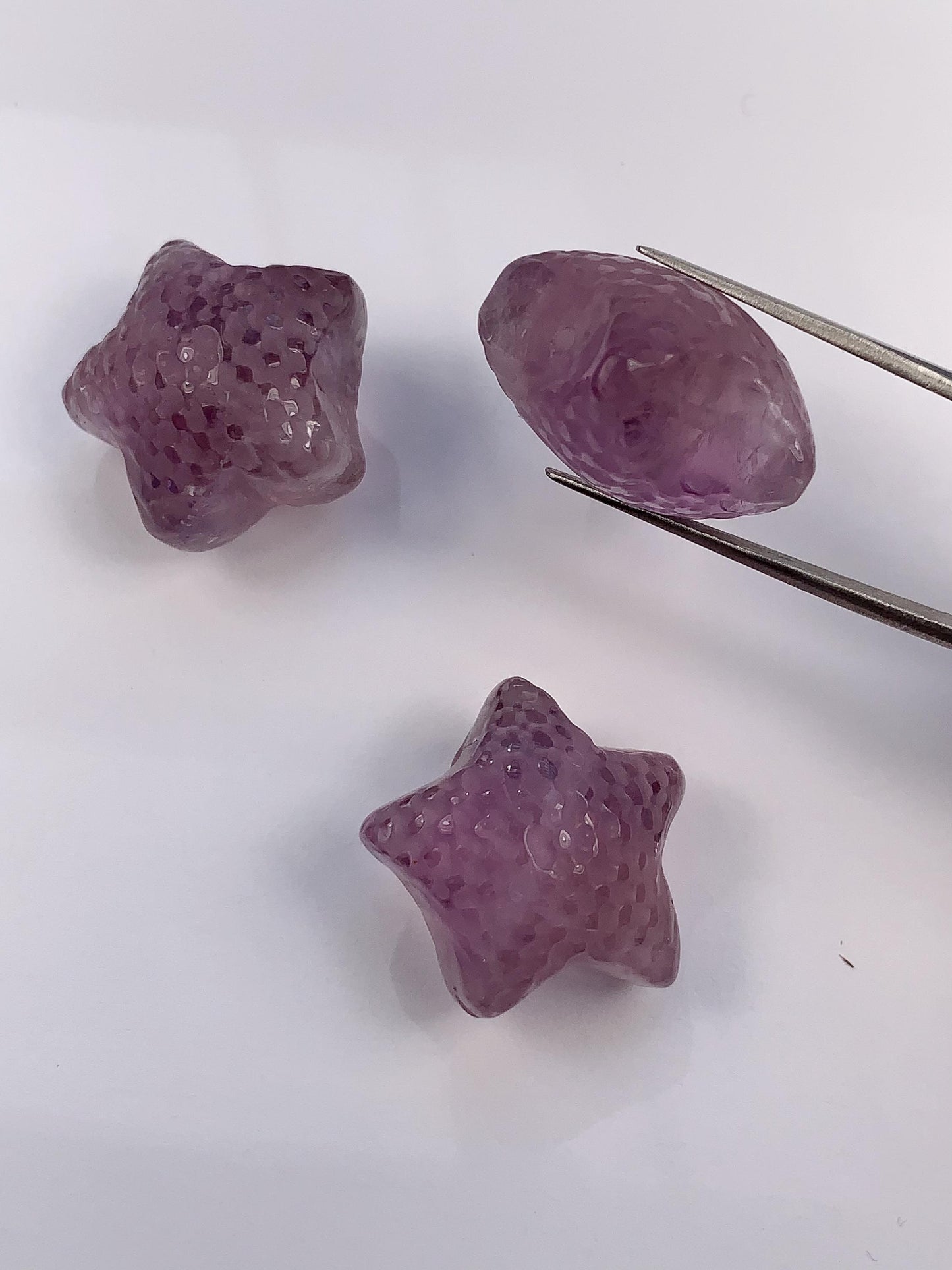 15mm Natural Purple Amethy ststarfish  cut  beads Loose Gems Gemstone
