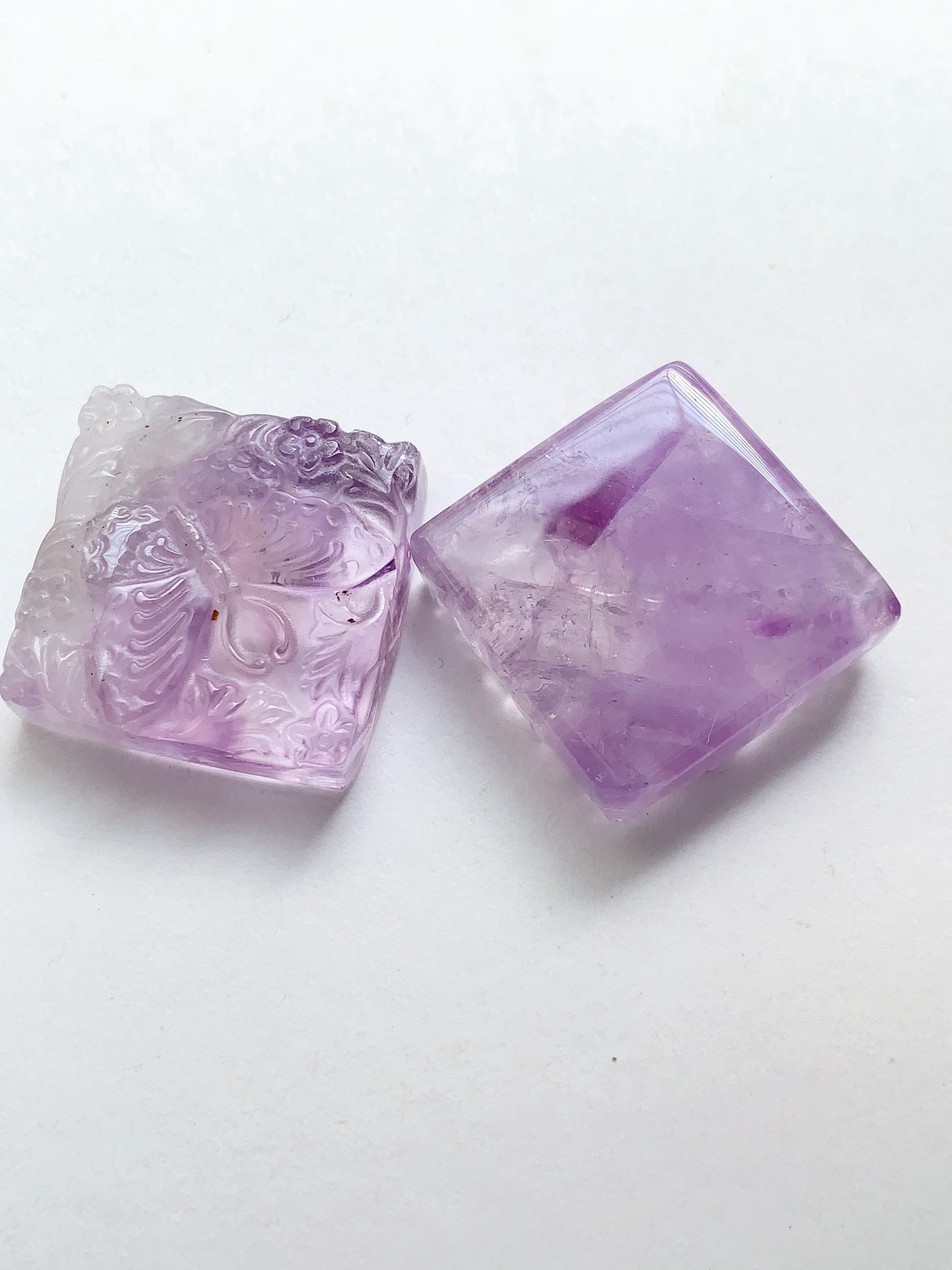 30mm Natural Purple Amethyst butterfly cut  beads Loose Gems Gemstone