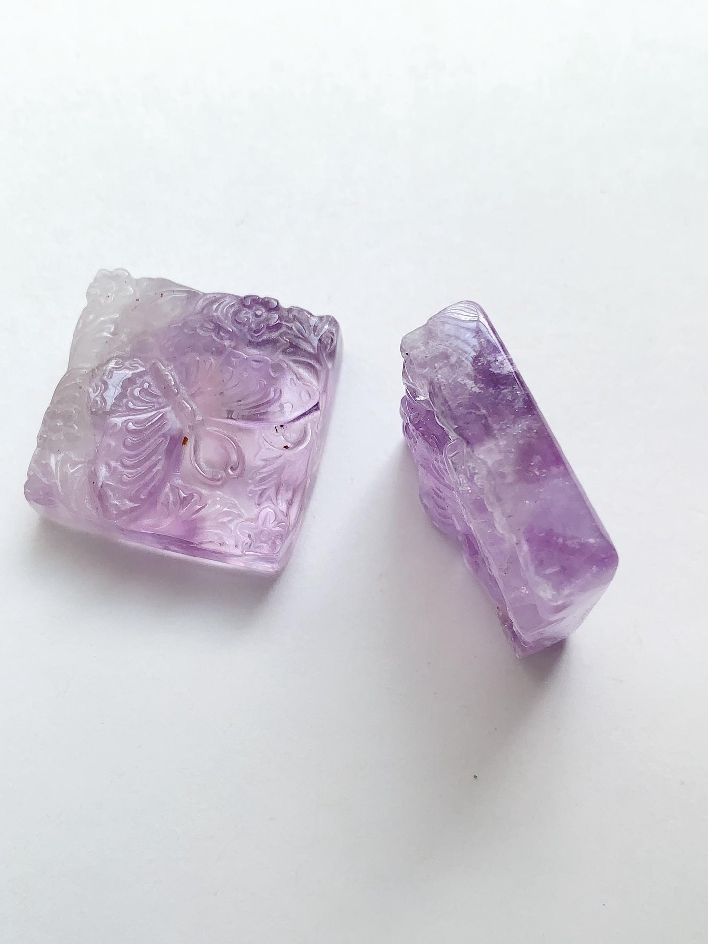 30mm Natural Purple Amethyst butterfly cut  beads Loose Gems Gemstone