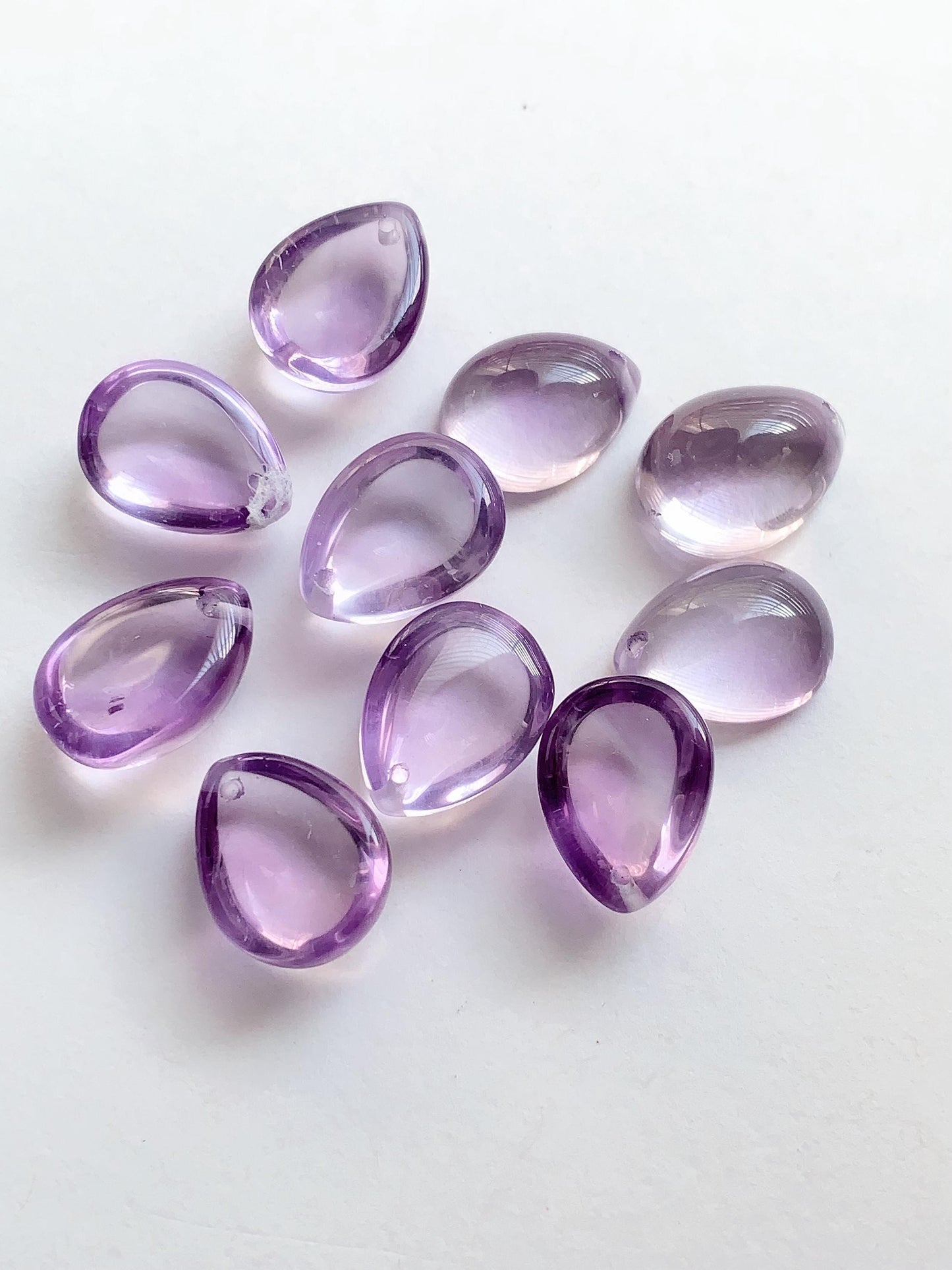15mm Natural Purple Amethyst Smooth Drop  ut  beads Loose Gems Gemstone