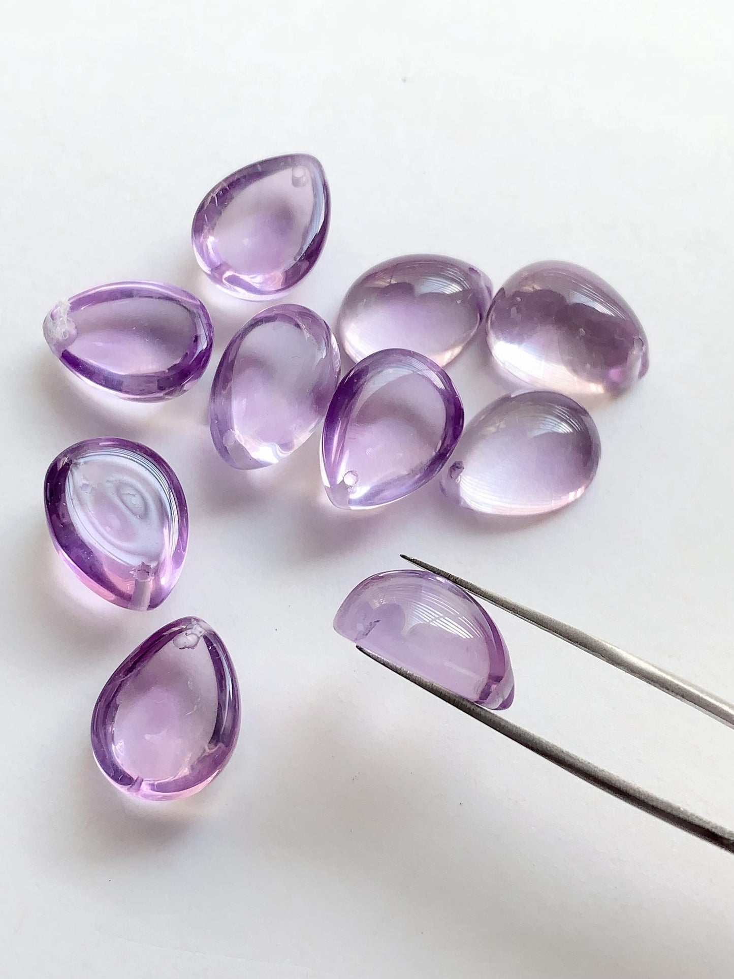15mm Natural Purple Amethyst Smooth Drop  ut  beads Loose Gems Gemstone