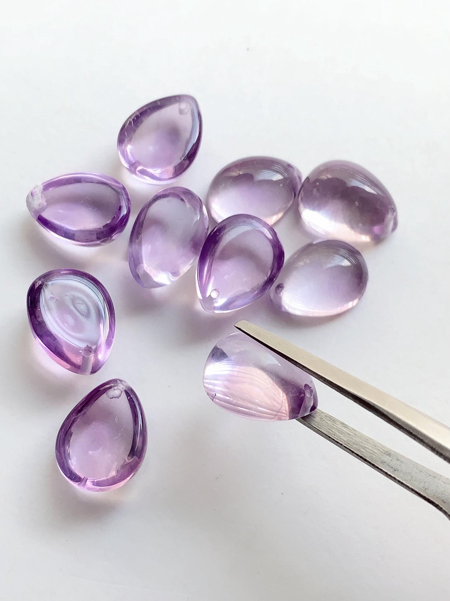15mm Natural Purple Amethyst Smooth Drop  ut  beads Loose Gems Gemstone