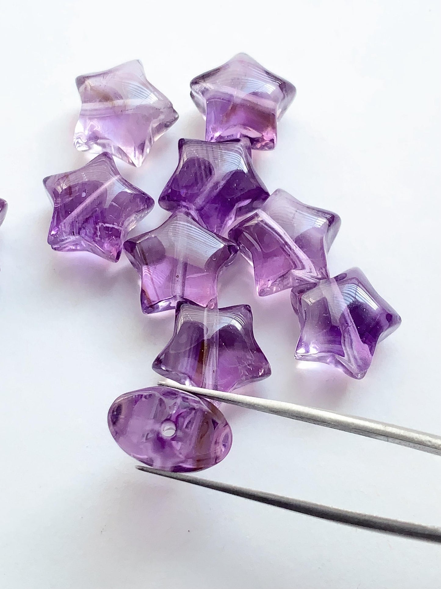 12mm Natural Purple Amethyst Stars beads Loose Gems Gemstone