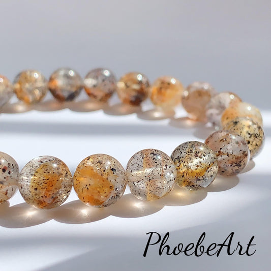 AAA Gold Black Sunstone Bracelet: Natural Gemstone, 8mm Beads