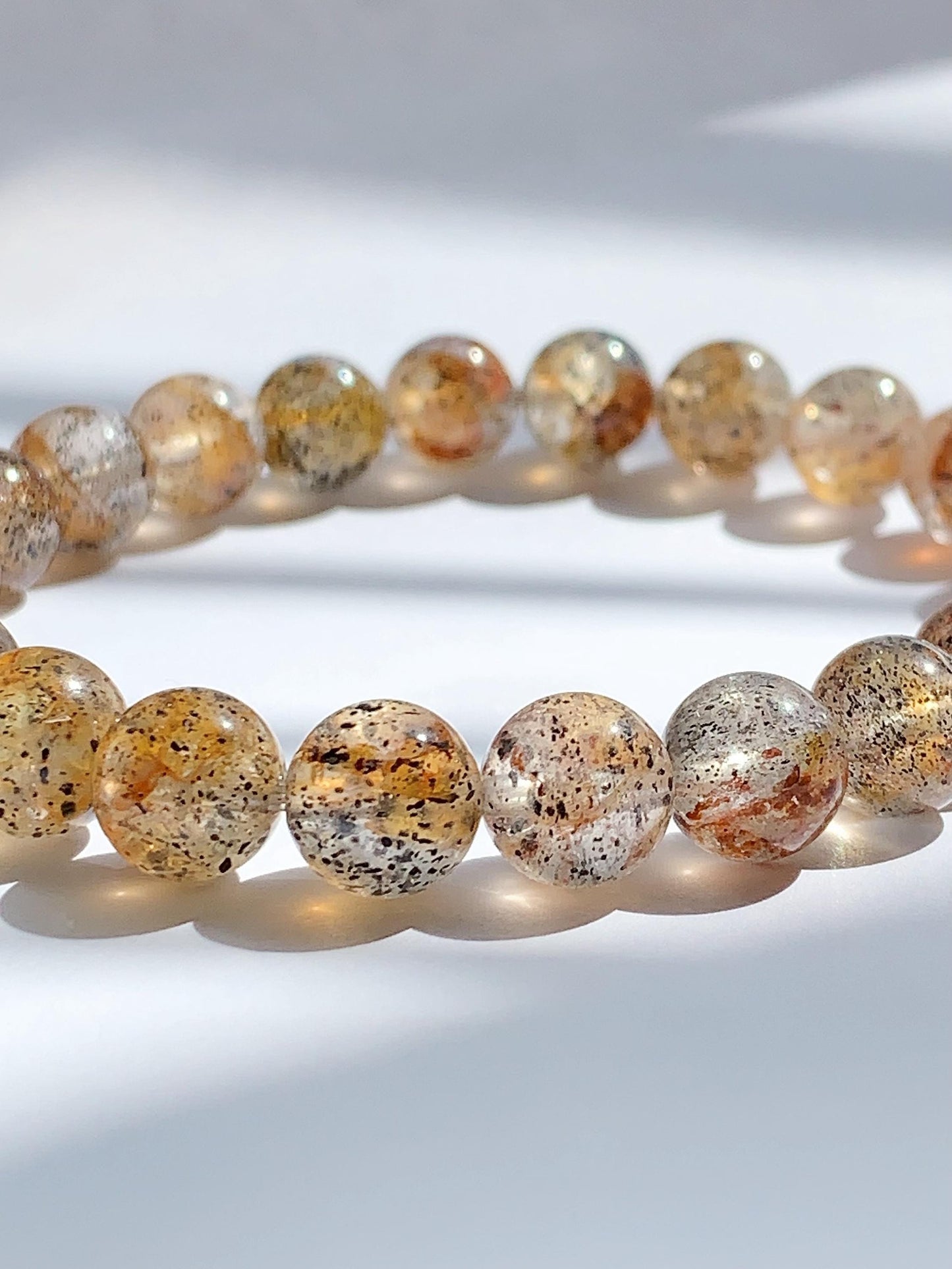 AAA Gold Black Sunstone Bracelet: Natural Gemstone, 8mm Beads