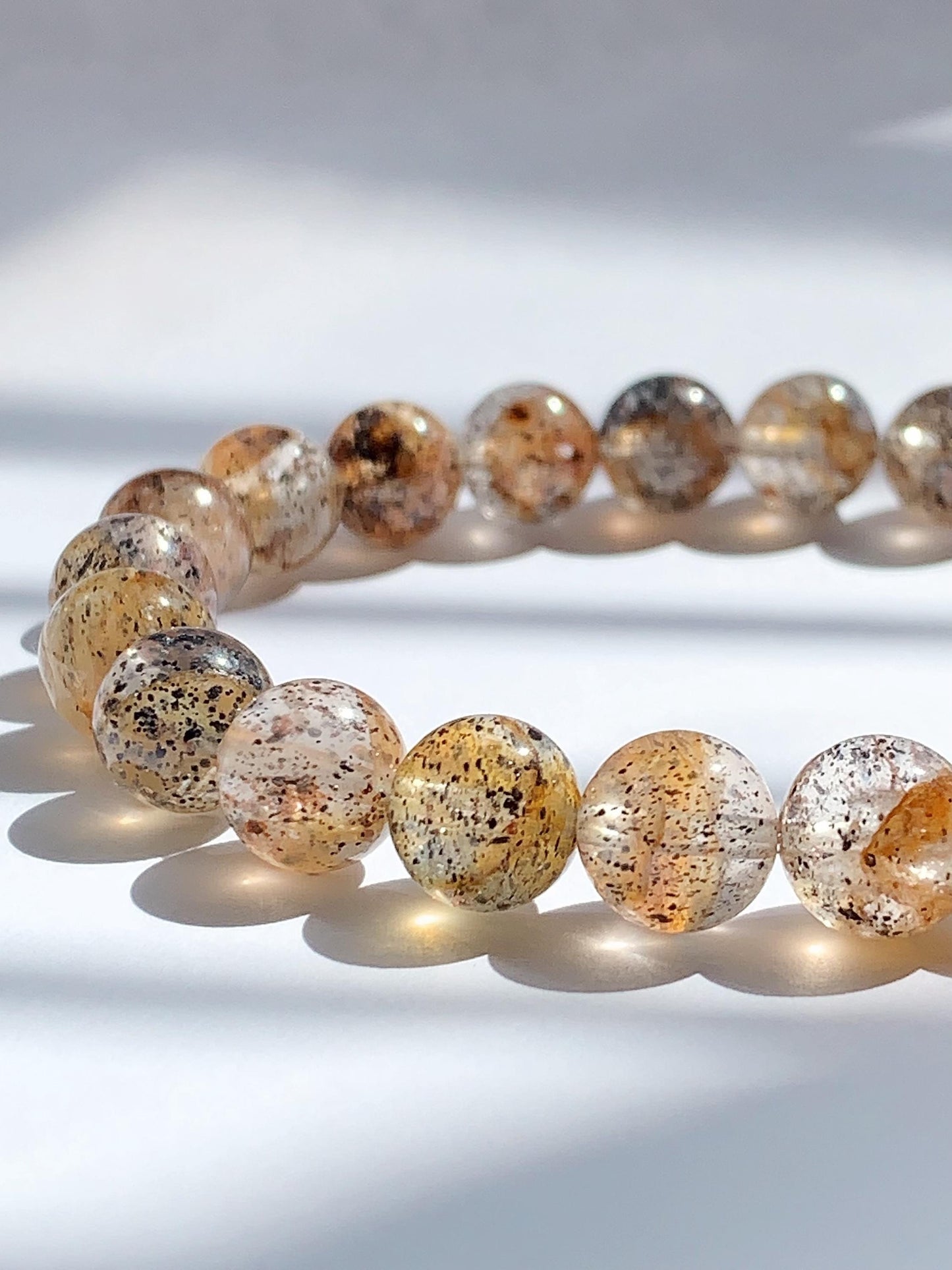 AAA Gold Black Sunstone Bracelet: Natural Gemstone, 8mm Beads