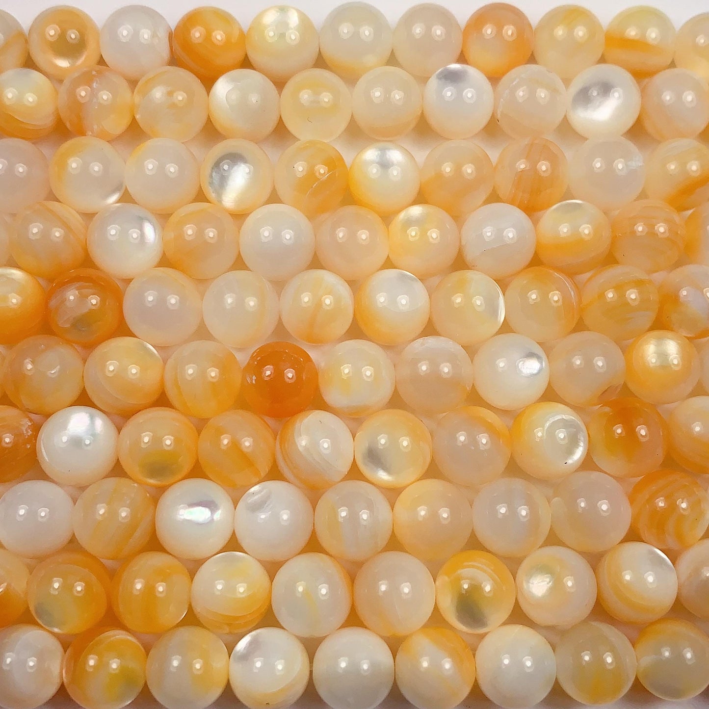 AAA Golden Yellow Mother of Pearl Shell Beads 15.5" Strand Gold Gemstone