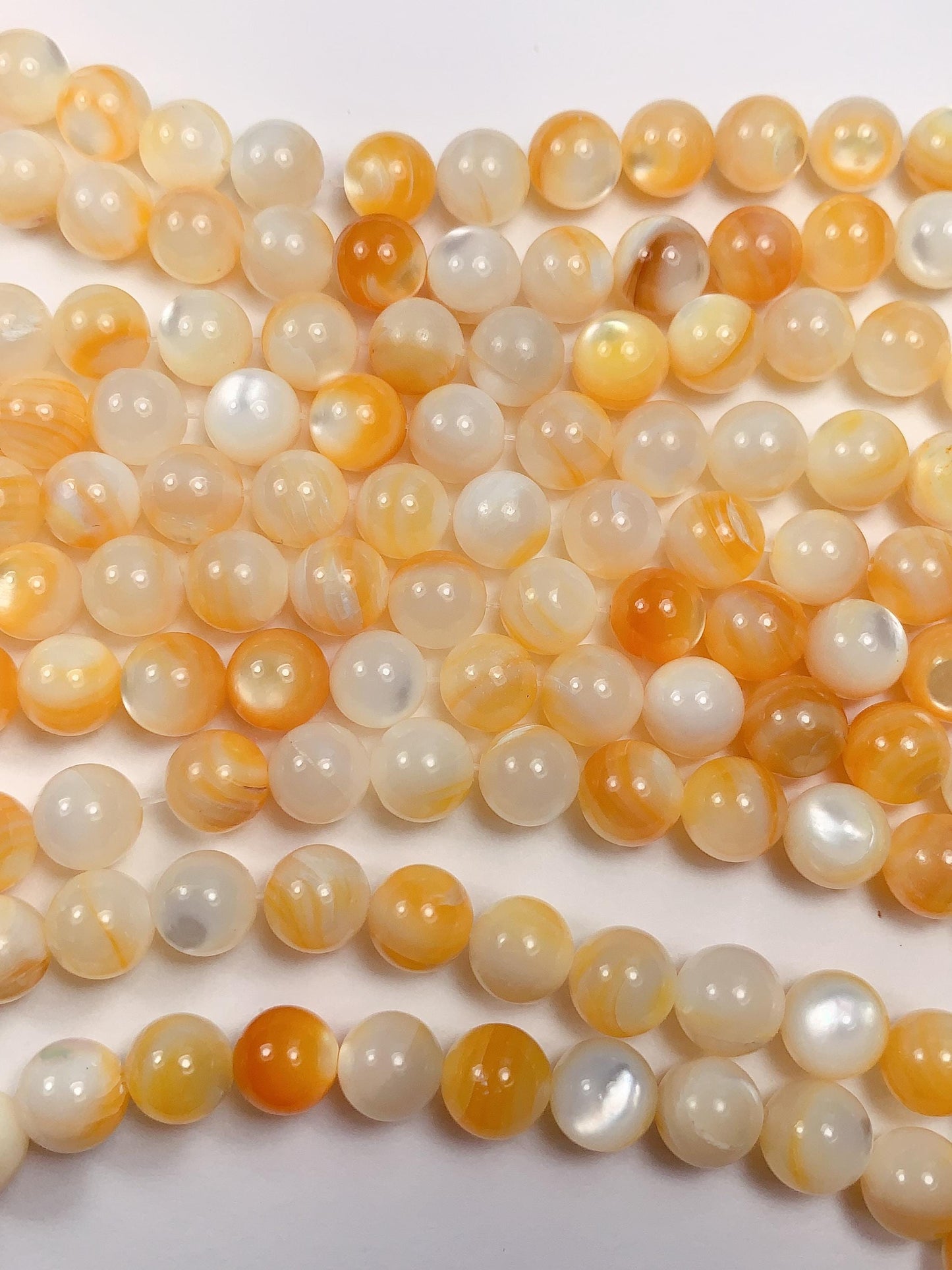 AAA Golden Yellow Mother of Pearl Shell Beads 15.5" Strand Gold Gemstone