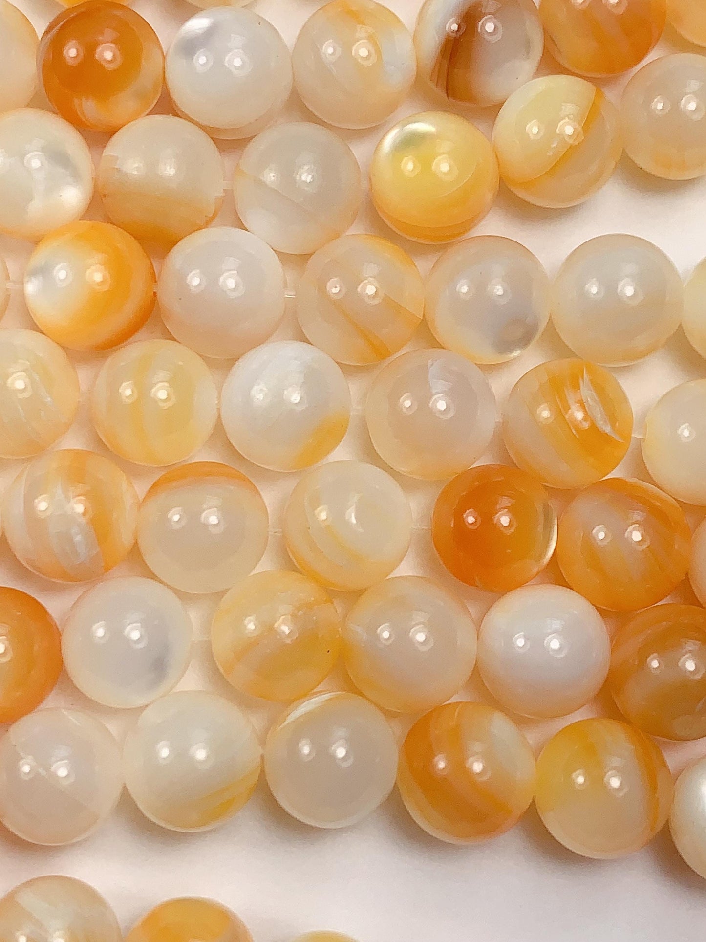 AAA Golden Yellow Mother of Pearl Shell Beads 15.5" Strand Gold Gemstone