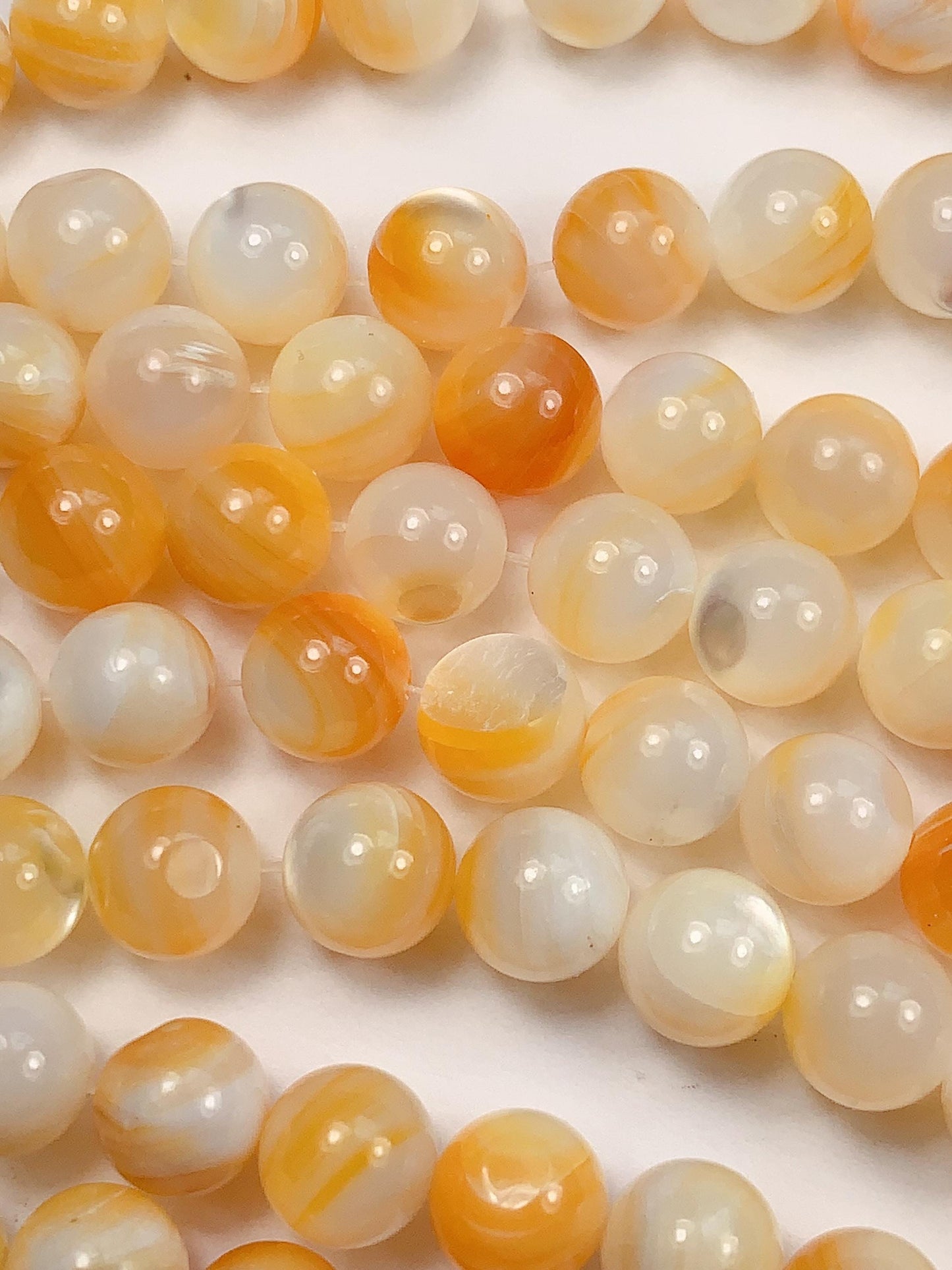AAA Golden Yellow Mother of Pearl Shell Beads 15.5" Strand Gold Gemstone