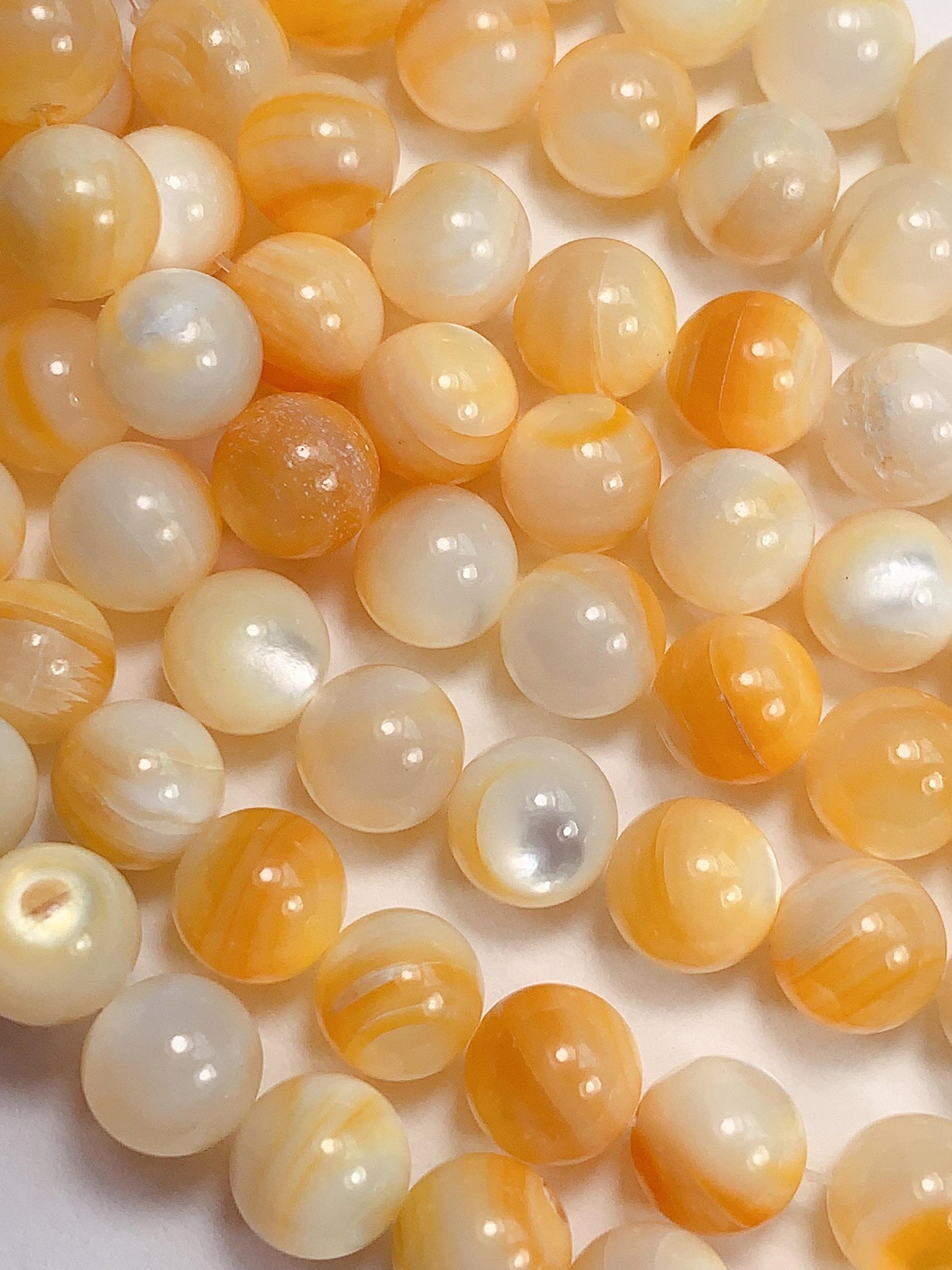 AAA Golden Yellow Mother of Pearl Shell Beads 15.5" Strand Gold Gemstone