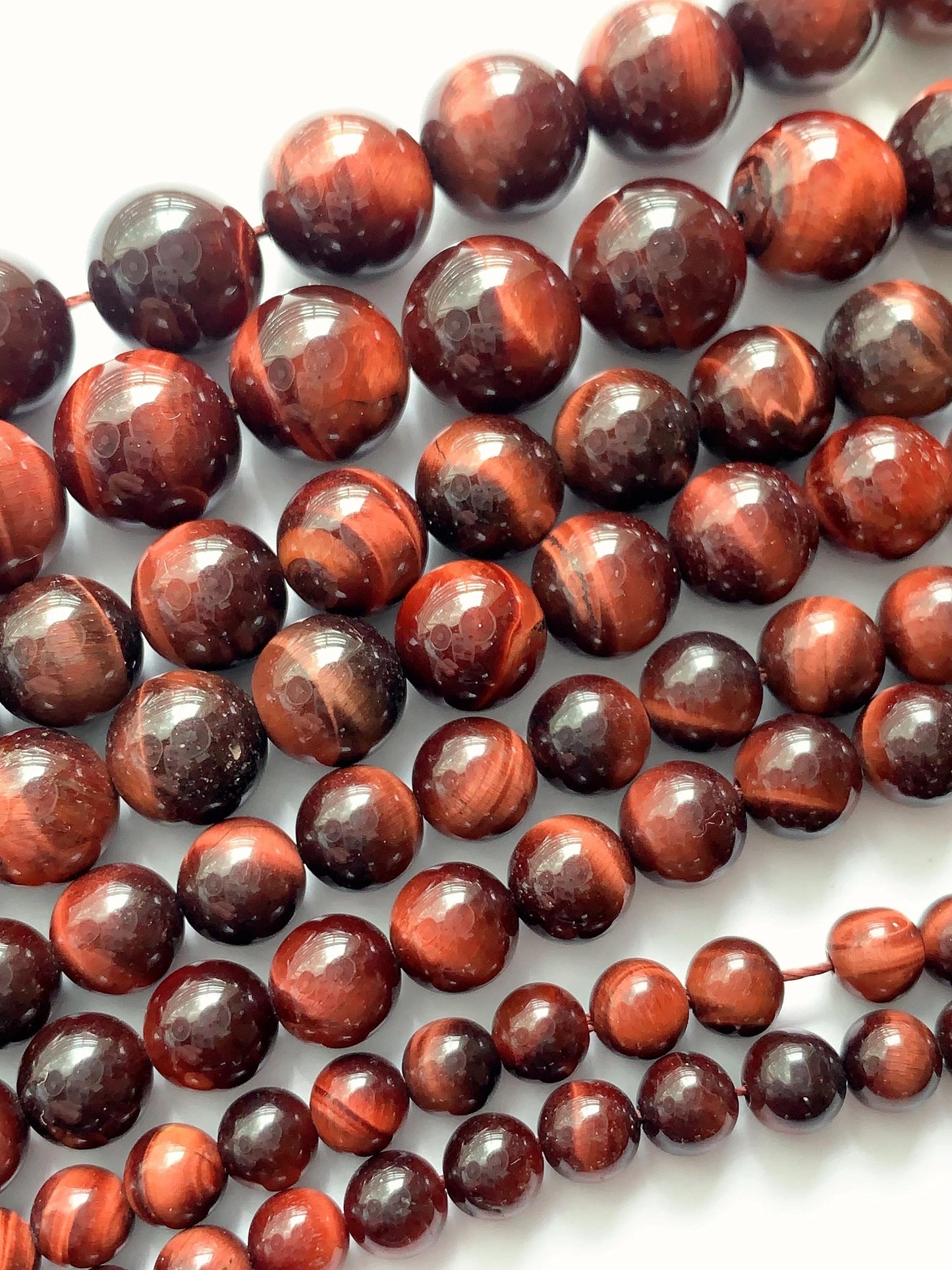 No Dyed AAA Natural Red Tiger's Eye Smooth Round Beads Gemstone, 15.5" Strand 2mm 4mm 6mm 8mm 10mm 12mm 14mm 16mm 18mm 20mm